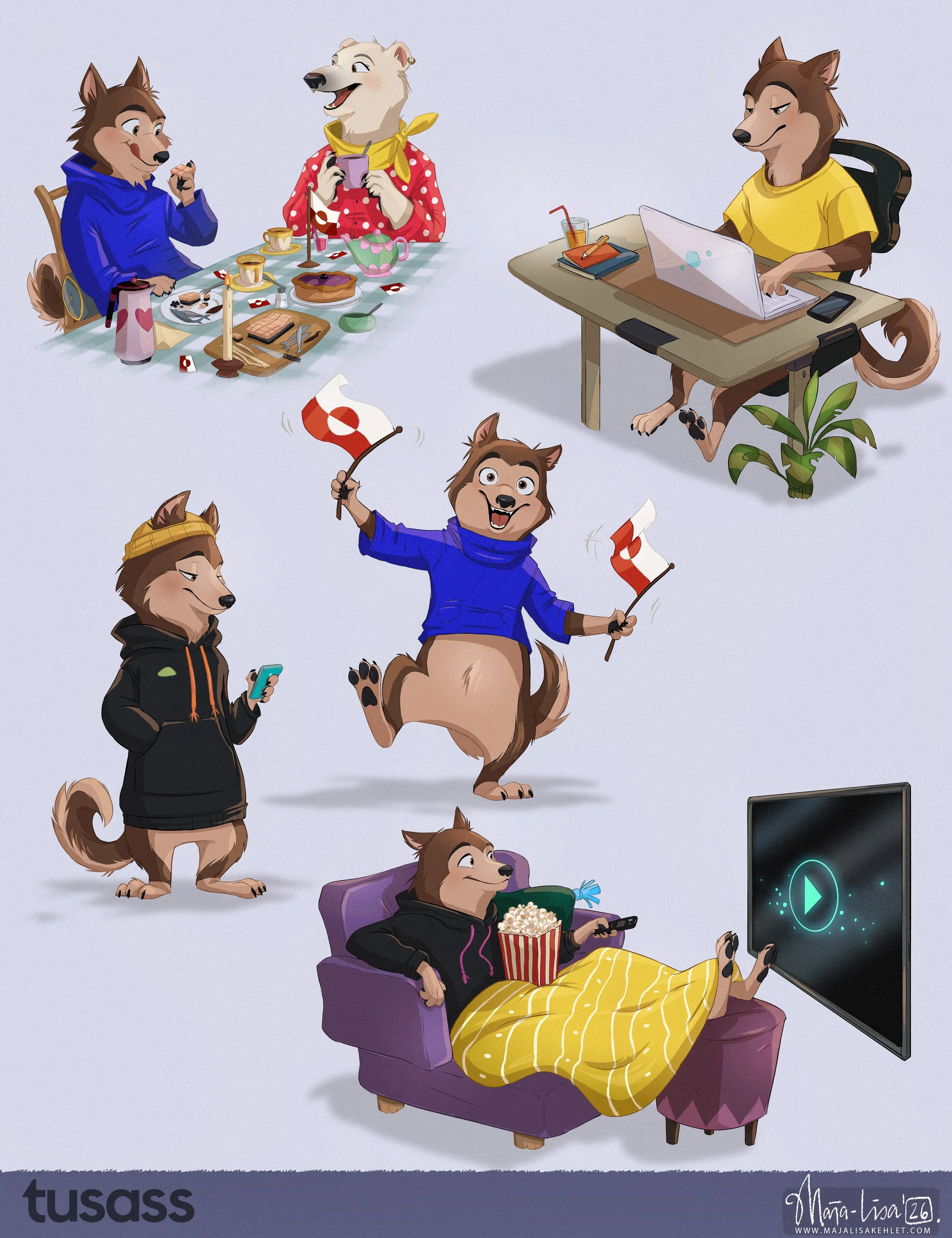 Commission work for Greenlands tele-company, Tusass. Their mascot :) 