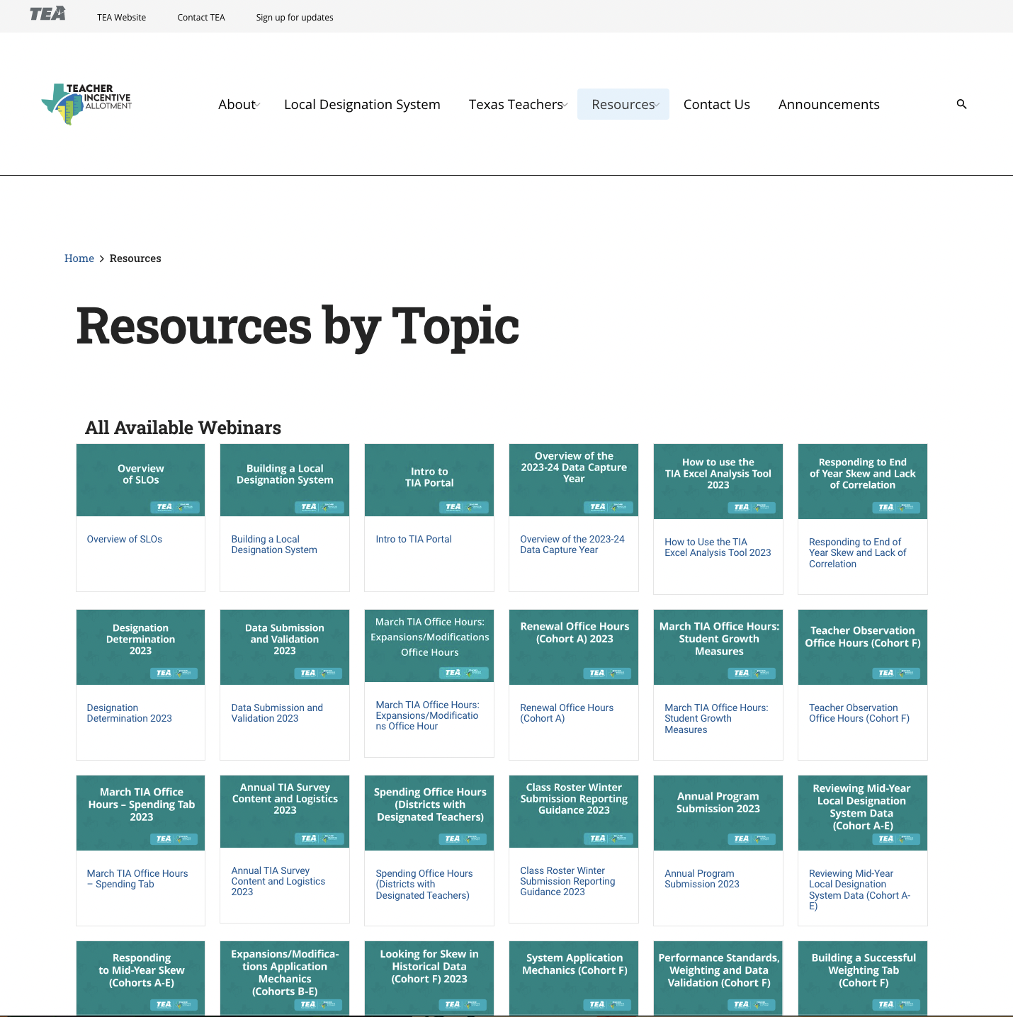 OLD TIA RESOURCE PAGE