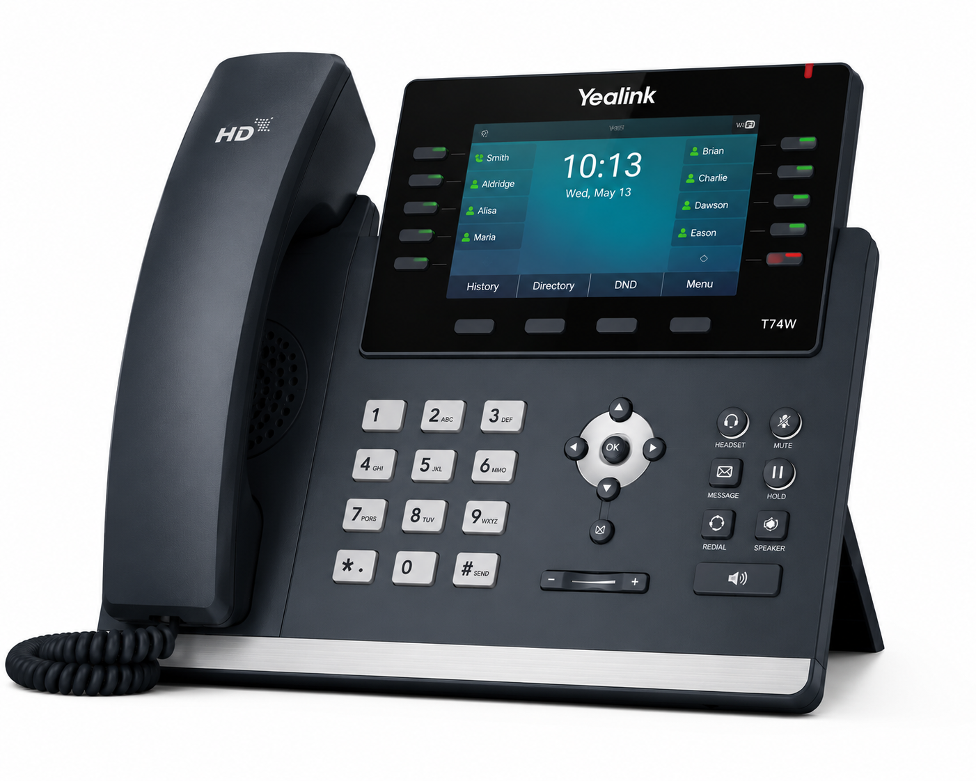 Yealink T74W professional business VoIP desk phone with colour screen and enhanced productivity features.