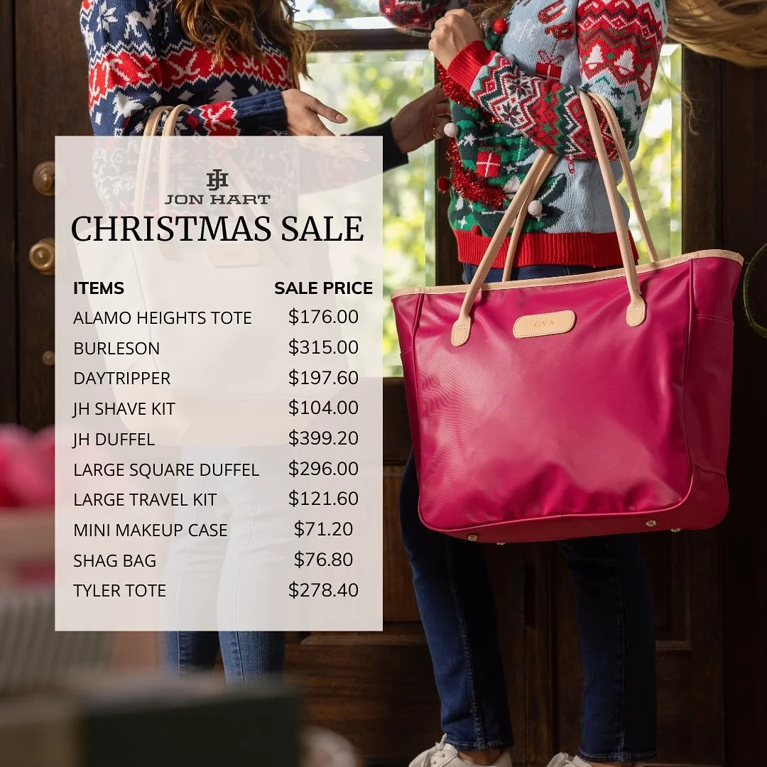 Jon Hart Christmas Sale is ON! We will get back to Halloween and Fall festivities, but now&rsquo;s the time to snag those Christmas gifts on sale - 20% off select items through the end of October! 

#personallyyours #austin #shoplocal #jonhart #chris