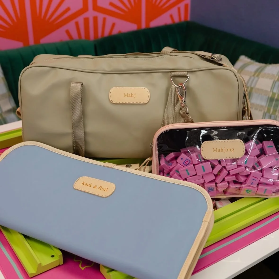 NEW MAHJONG from Jon Hart!!! Carryall bag, Charleston (racks & pushers bag), and Compass (tiles bag) are in stock at PY… Christmas gifts, anyone?! Come check them out! 😍
#personallyyours #austintexas #shoplocal #shoplocalaustin #smallbui