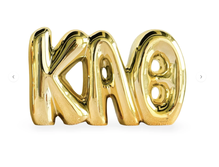 Gold Sorority Shelf Letters - Made from high-quality ceramic, these 3D décor pieces are designed to stand upright, making them ideal for shelves, desks, or mantels. $39.95