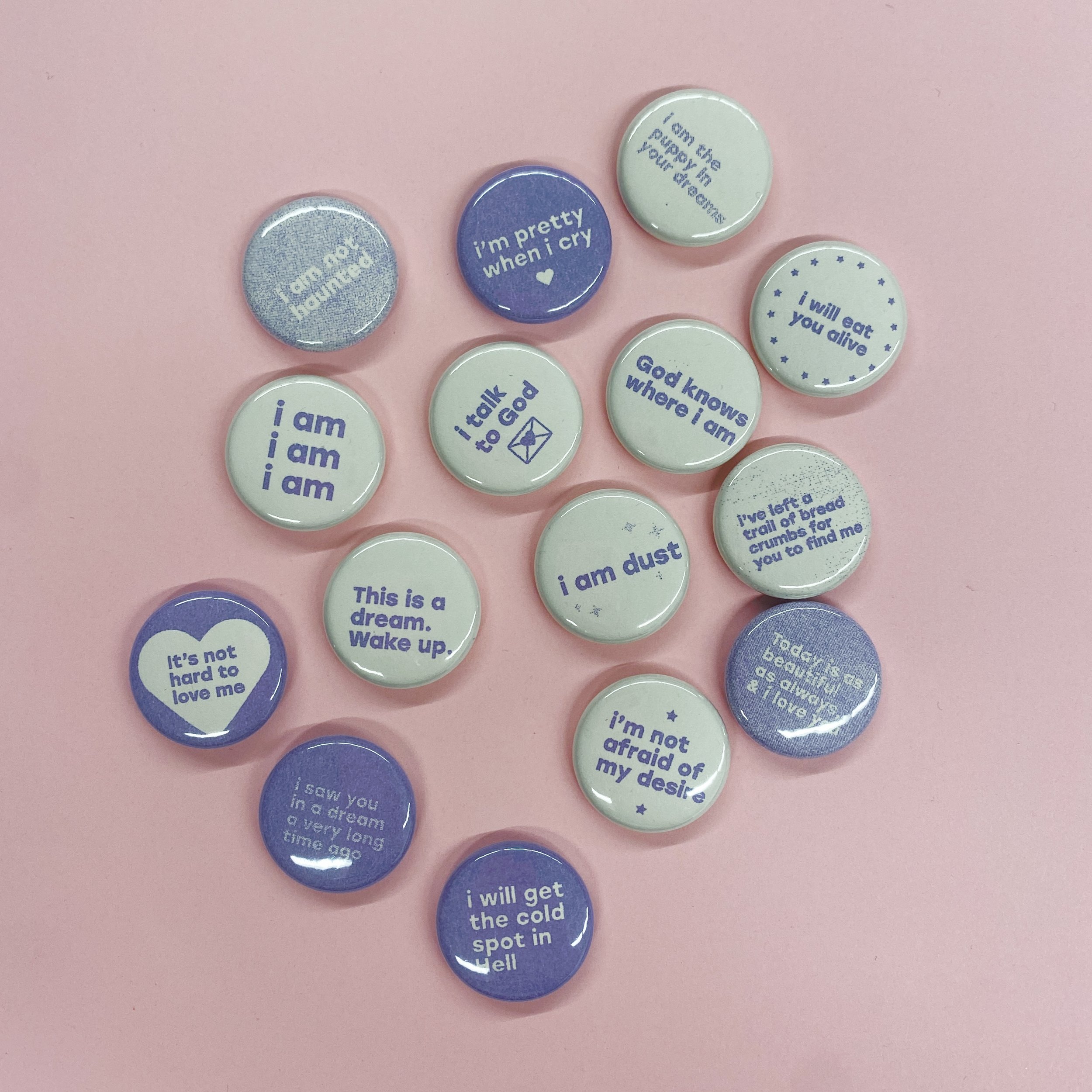 Pathetic Affirmations pinback buttons