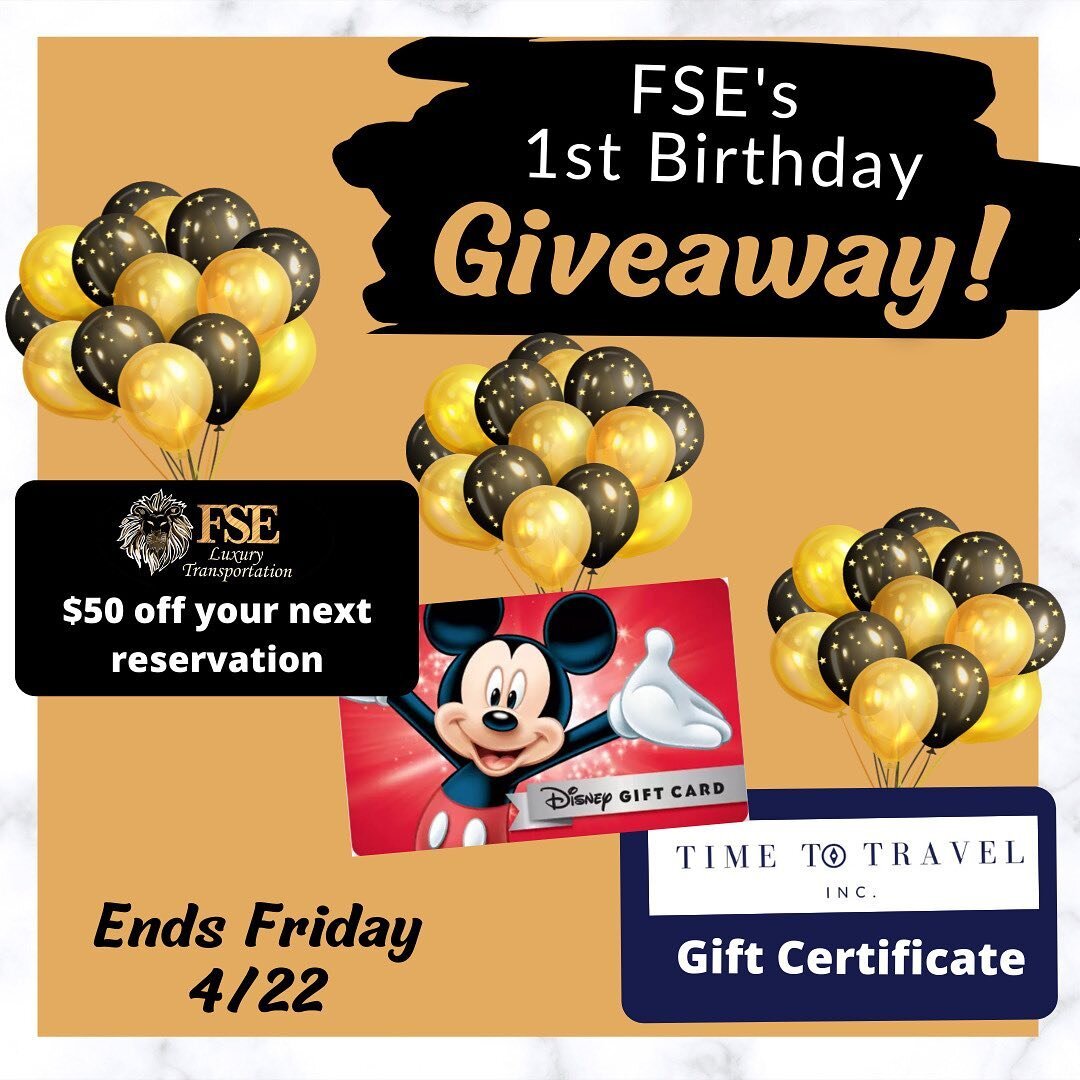 GIVEAWAY is CLOSED! 
Thank you to everyone that participated! 

GIVEAWAY TIME!!!
⠀⠀⠀⠀⠀⠀⠀⠀⠀
We are celebrating FSE&rsquo;s official 1st birthday on April 23 and we want you to join in the fun! 
We have teamed up with @time2travelinc to treat you to so