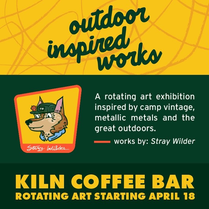 Excited to announce a rotating art show hitting @kilncoffeebar starting mid-April. I&rsquo;ll be hanging new work, swapping out old or sold on a regular basis!