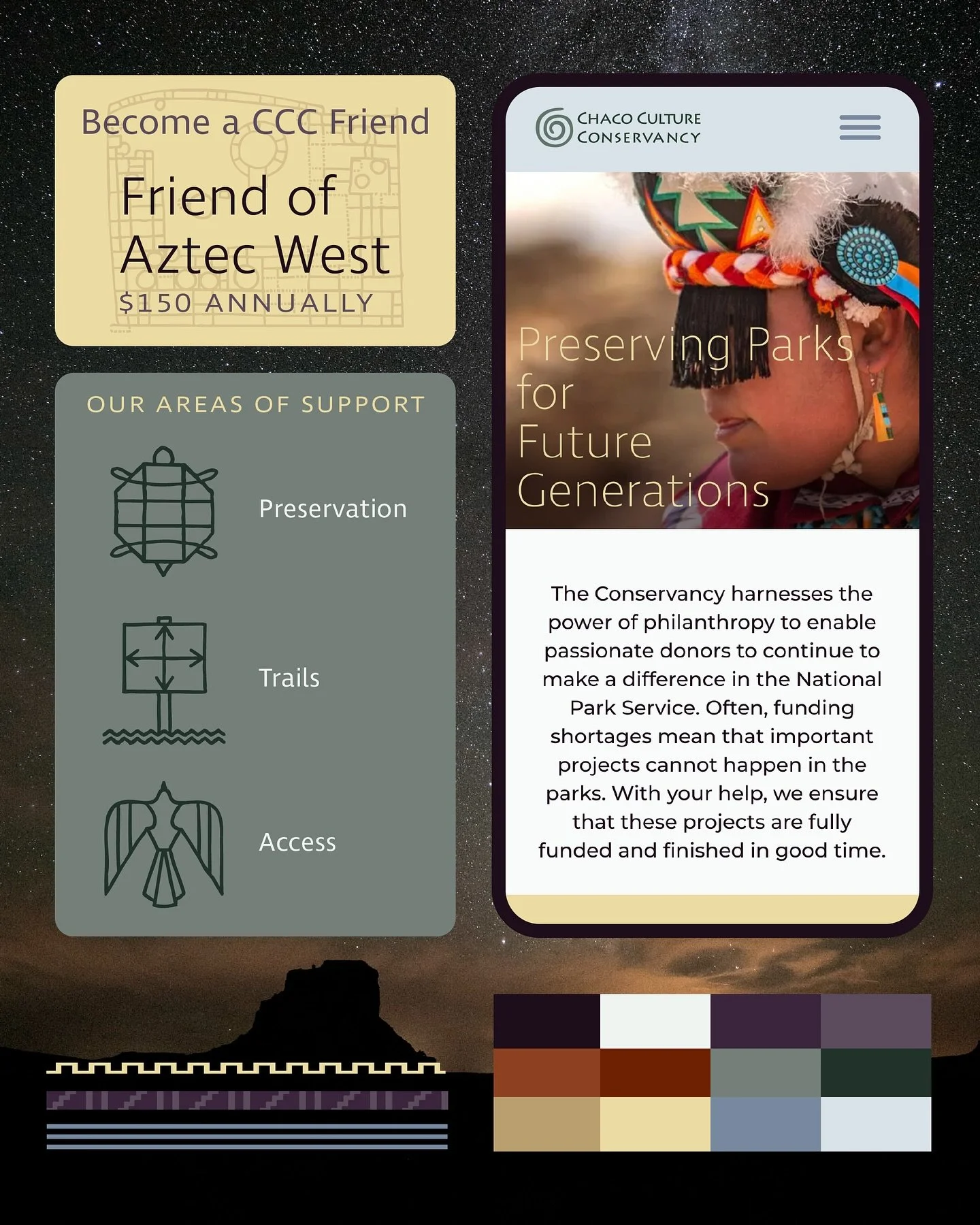 πNew site and brand expansion for @chacoconservancy 
Browse the full design at www.chacoculture.org Donate any amount this week and be entered into a giveaway! 
Shout out to Jorde @besomeonedesign for his support along the way! π