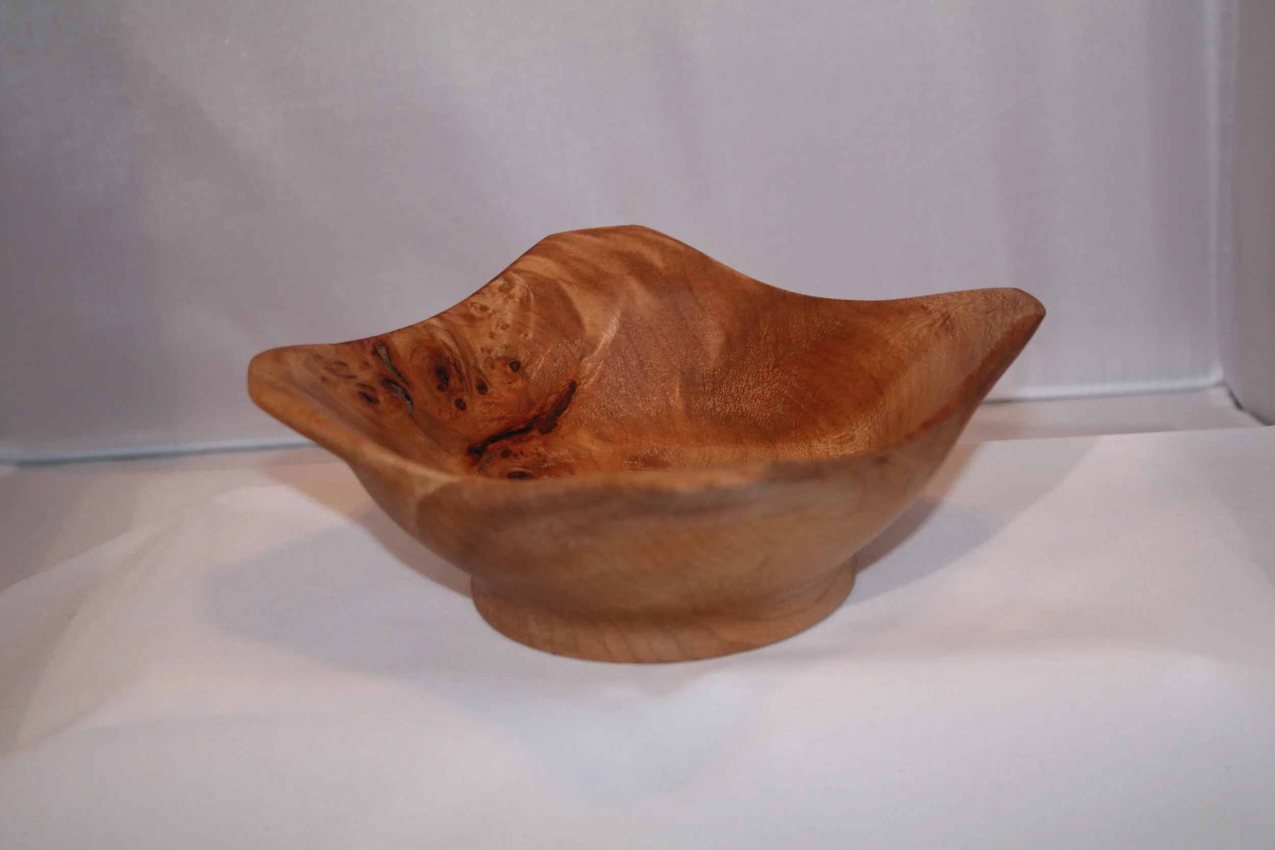 Maple burl tulip bowl