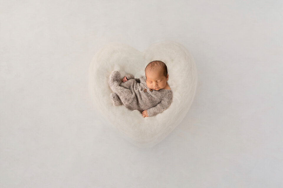 Geelong newborn photographer baby in Heart
