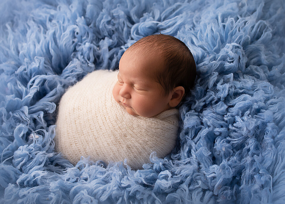 Baby on blue blanket Geelong