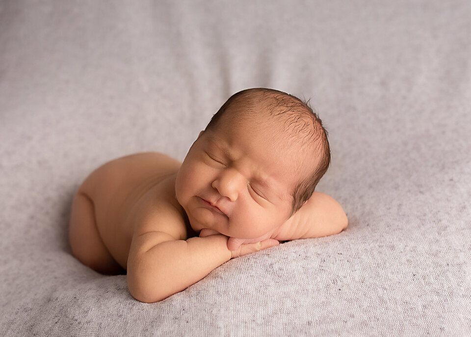 baby on grey newborn photography Geelong