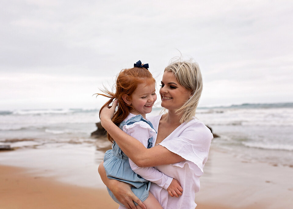 mother and daughter beach photography Geelong