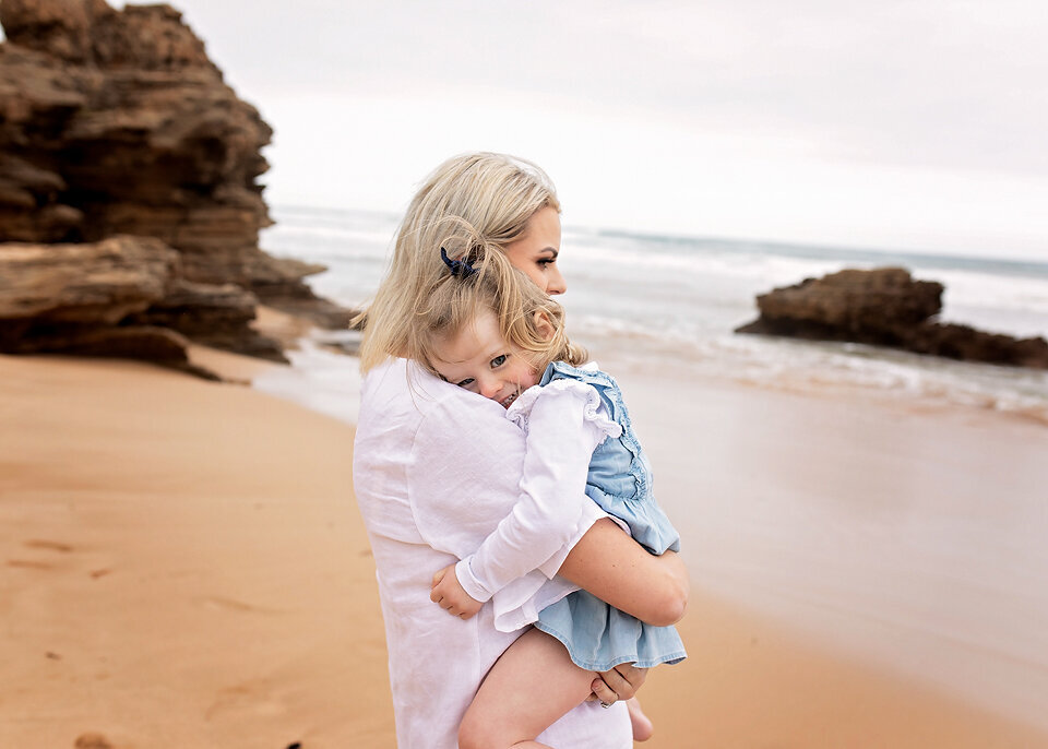 mother and daughter beach photography Geelong