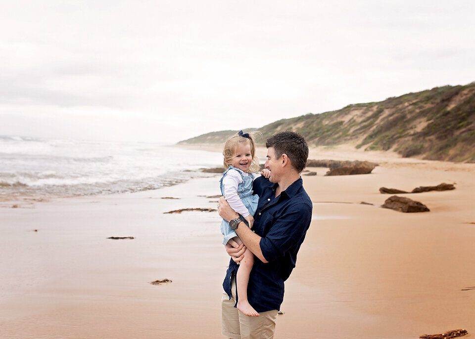 dad and daughter beach photography Geelong