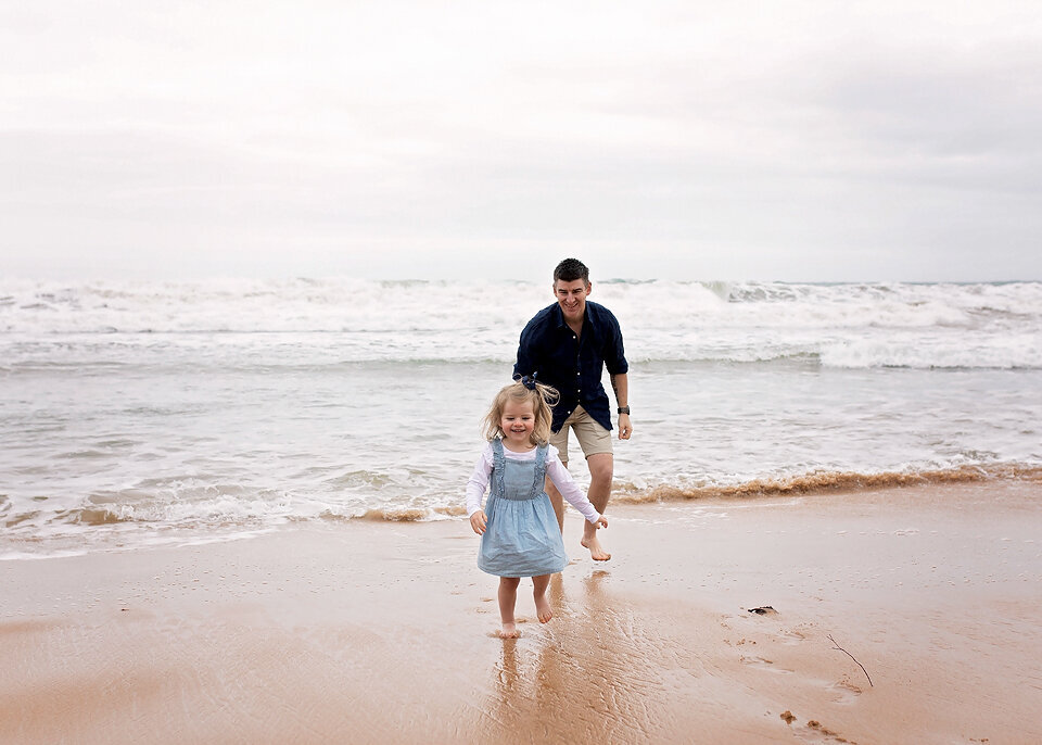 dad and daughter beach photography Geelong