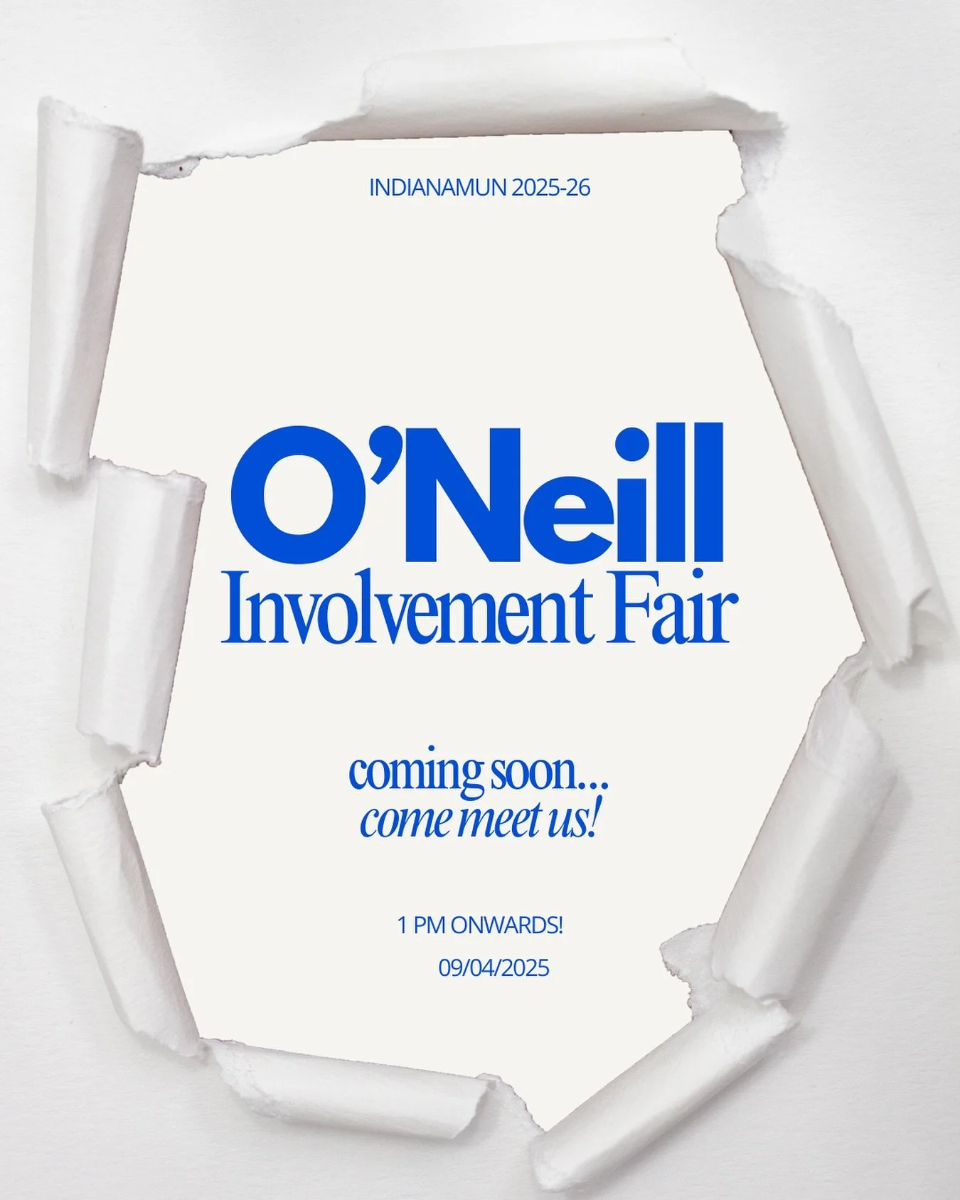 Mark your calendars! On September 4th, IndianaMUN will be at the O&rsquo;Neill Involvement Fair. Whether you&rsquo;re brand new to Model UN or have years of experience, our team has a place for you. Come chat with us about international relations, pu