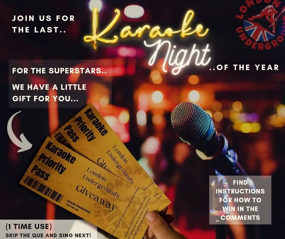 🎤 Last Karaoke Night of 2023 🎤
🎫COMMENT YOUR FAVORITE KARAOKE SONG🎫

This one goes out to the Super Stars 😘&nbsp;
We've seen some of you arrive when it's poppin' and be denied the chance to sing cause &quot;the que is too long&quot;, let us tell