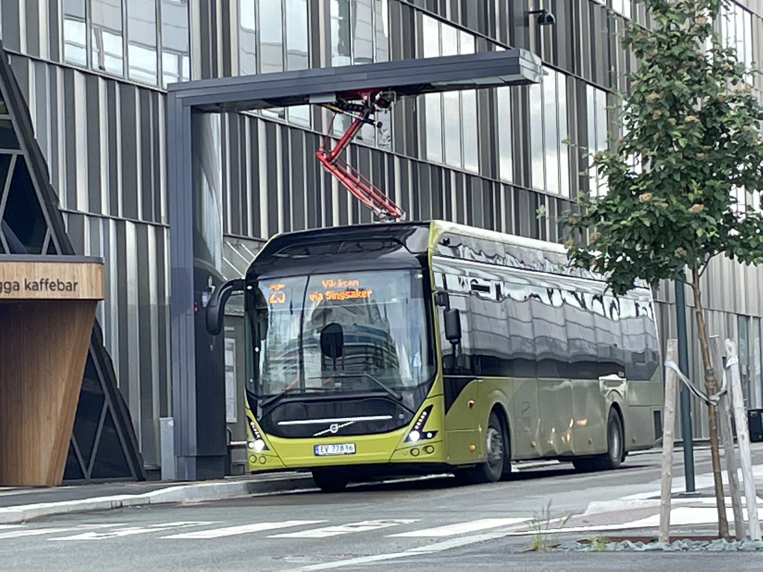 Bus being charged