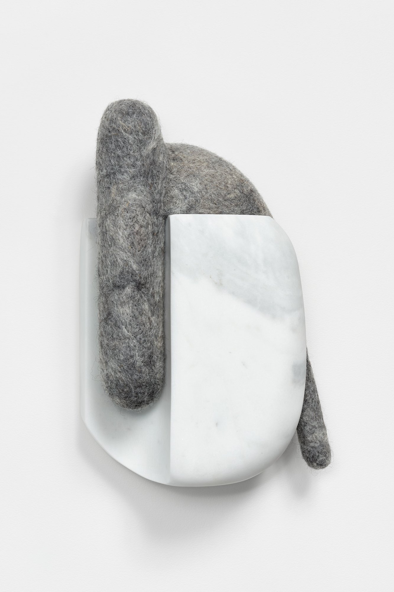 Summit, 2021, marble and wool, 14 x 10 x 5 inches, private collection