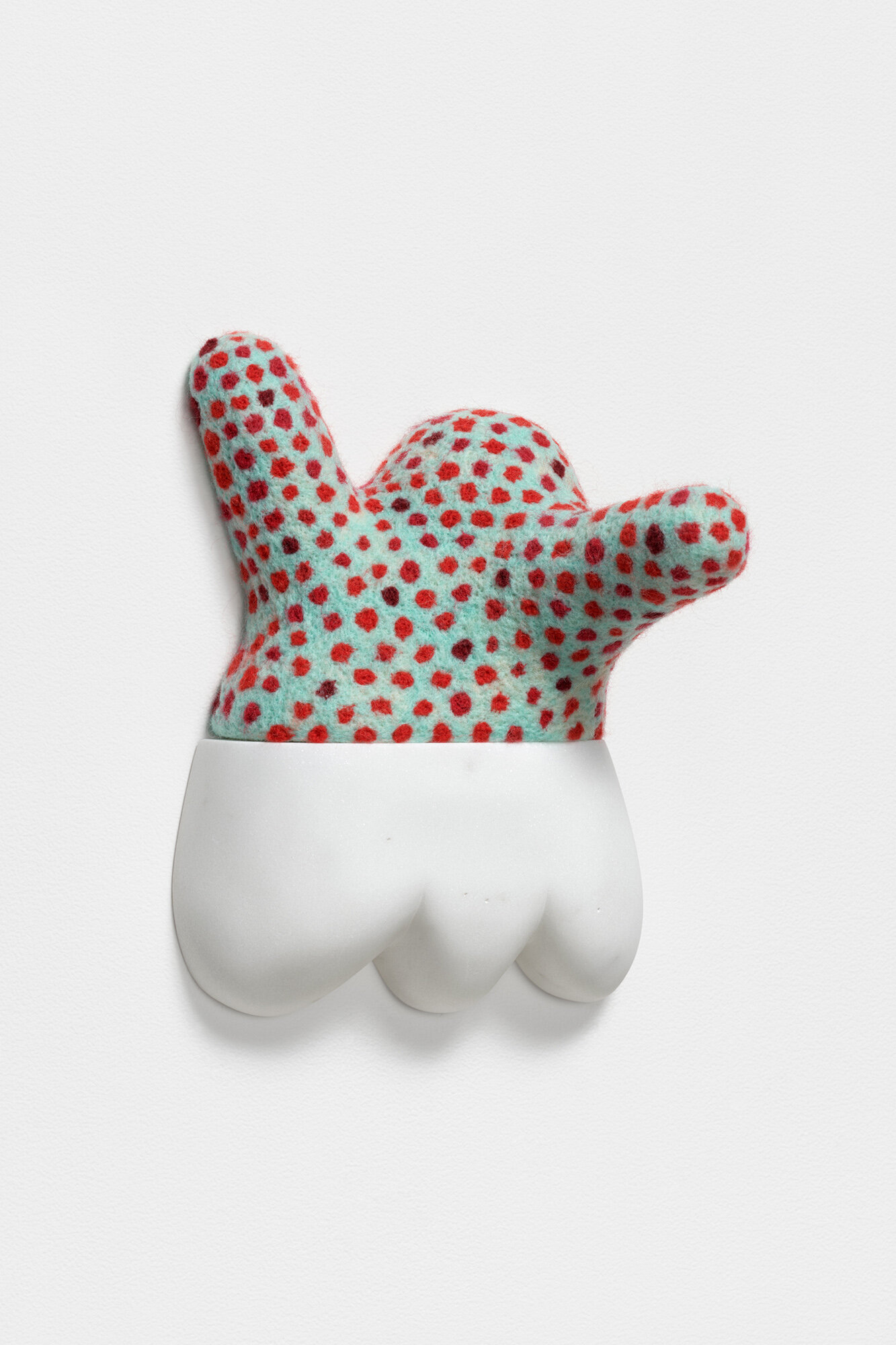 Pandemic, 2020, marble, wool, 6 x 8 x 5 inches, private collection