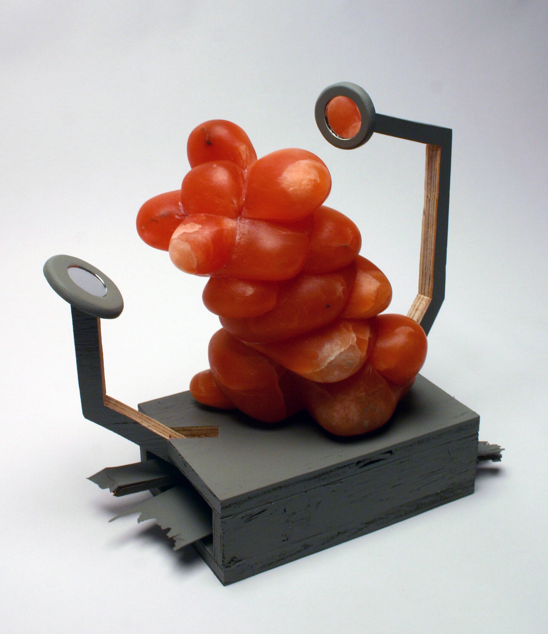 Introspection, 2008, alabaster, wood, mirrors, paint, 10 x 11 x 5 inches