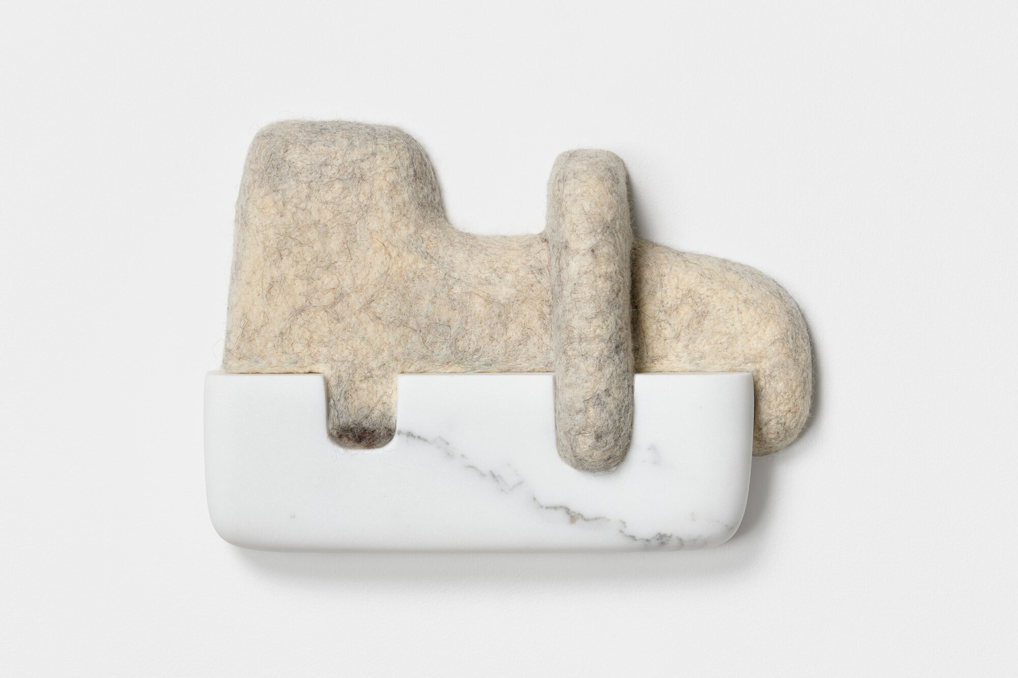 Close Contact, 2020, marble, wool, 10 x 12 x 3 inches