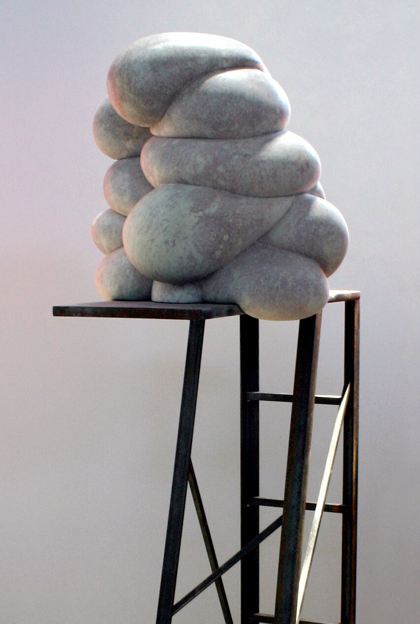 High Dive, 2011, pyrophyllite (wonderstone), steel, 62 x 23 x 15 inches