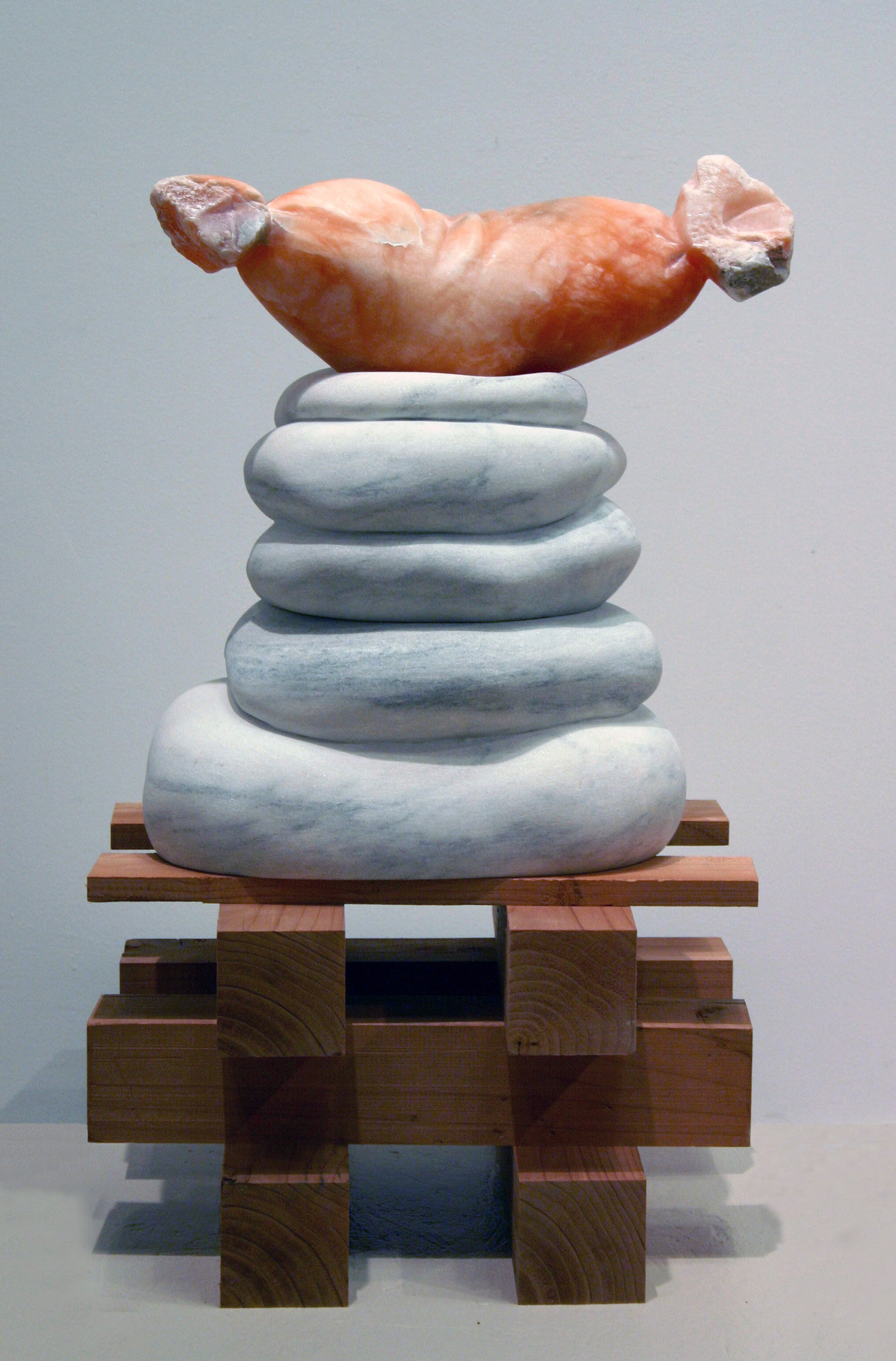 Offering, 2007, alabaster, marble, wood, 31 x 20 x 20 inches