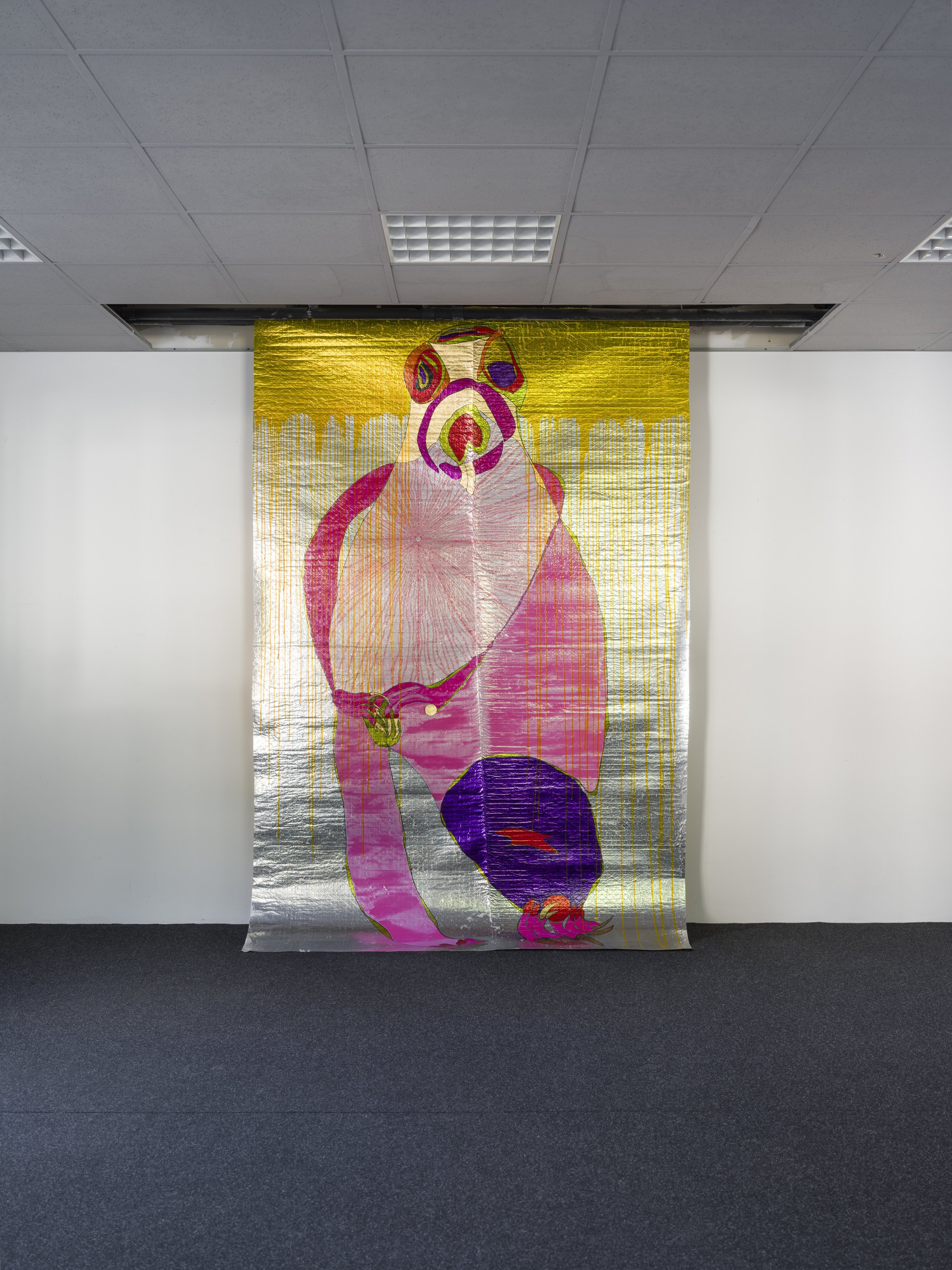 Atelier dell'Errore, Vela Alpina, 2024, Mixed Technique on Polyester and Carbon Fibre.
Atelier dell’Errore, Marmottoloide, 2024. Mixed Technique and Gold Leaf on Polyester and Carbon Fibre.
Commissioned by Biennale Gherdëina 9. Photos by Tiberio So