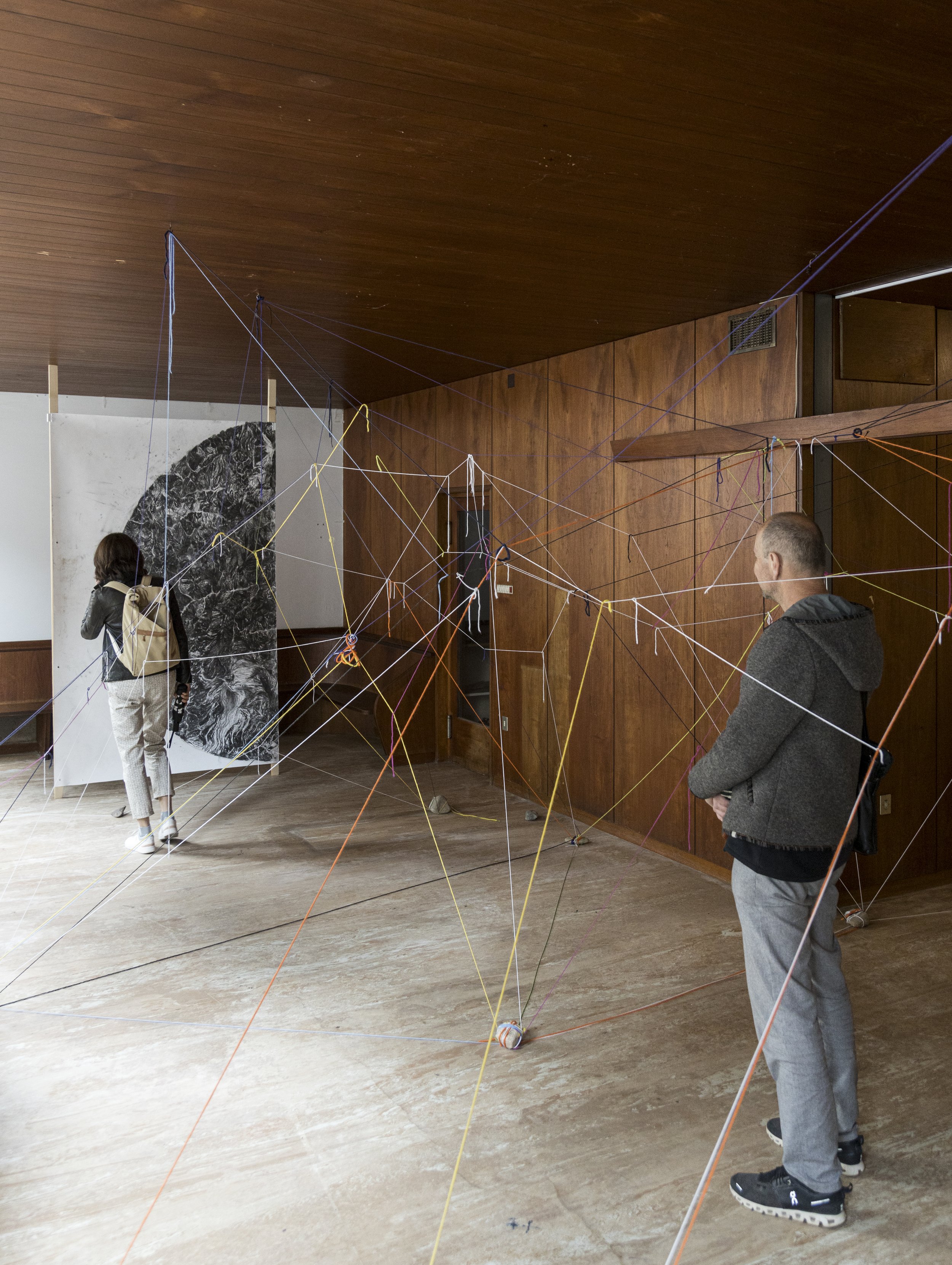 Michael Höpfner,
Plateau-A Walking Life, 2024. Installation - Silver Gelatine Prints, Drawings, Collages, Yarn. Variable Dimensions.
Commissioned by Biennale Gherdëina 9. Supported by La Boîte, Tunis. Photos by Tiberio Sorvillo