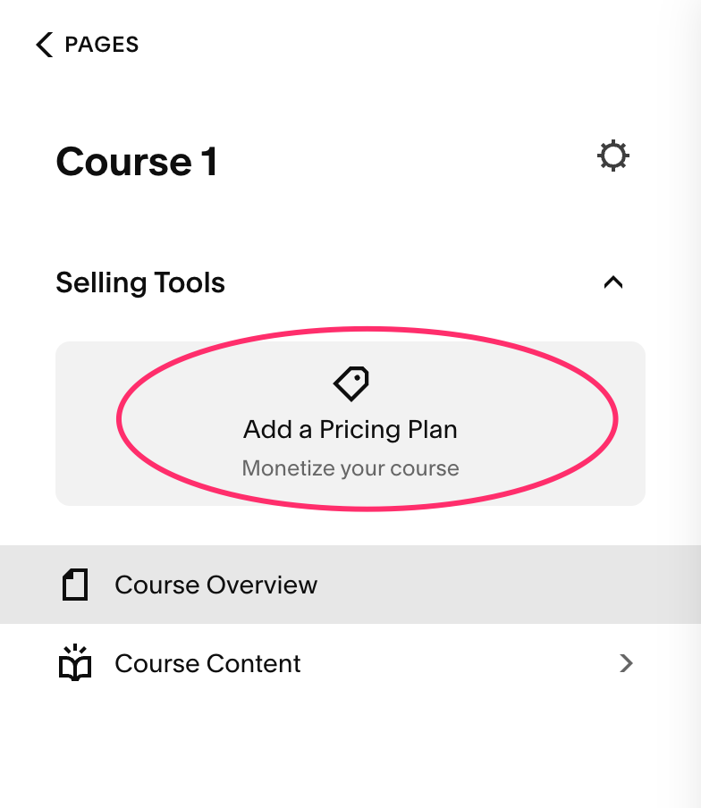 iDEAL Squarespace Courses - add pricing plan