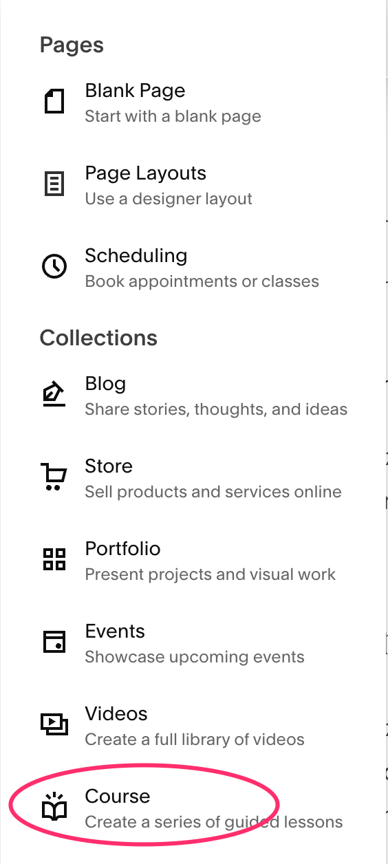 iDEAL Squarespace Courses - aanmaken course