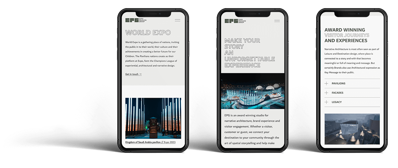 Squarespace webdesigner Nederland - EPG mockup mobiel