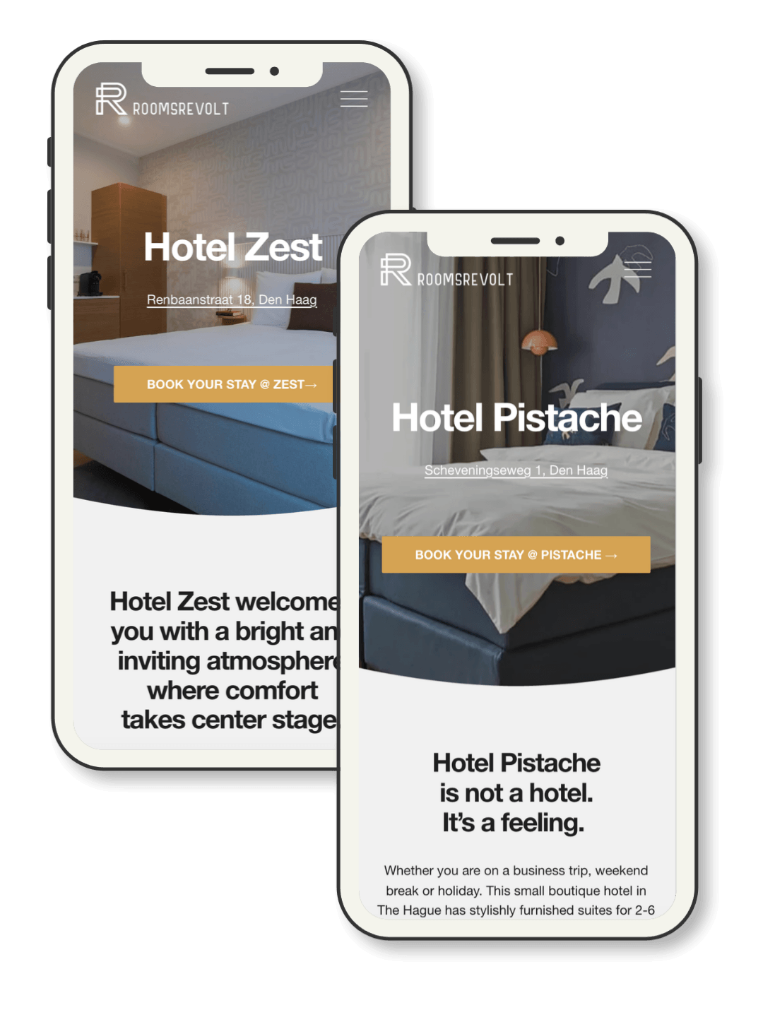 Mobiele mockup Roomsrevolt website - een Squarespace 7.1 website gemaakt door Square It Up in Nederland