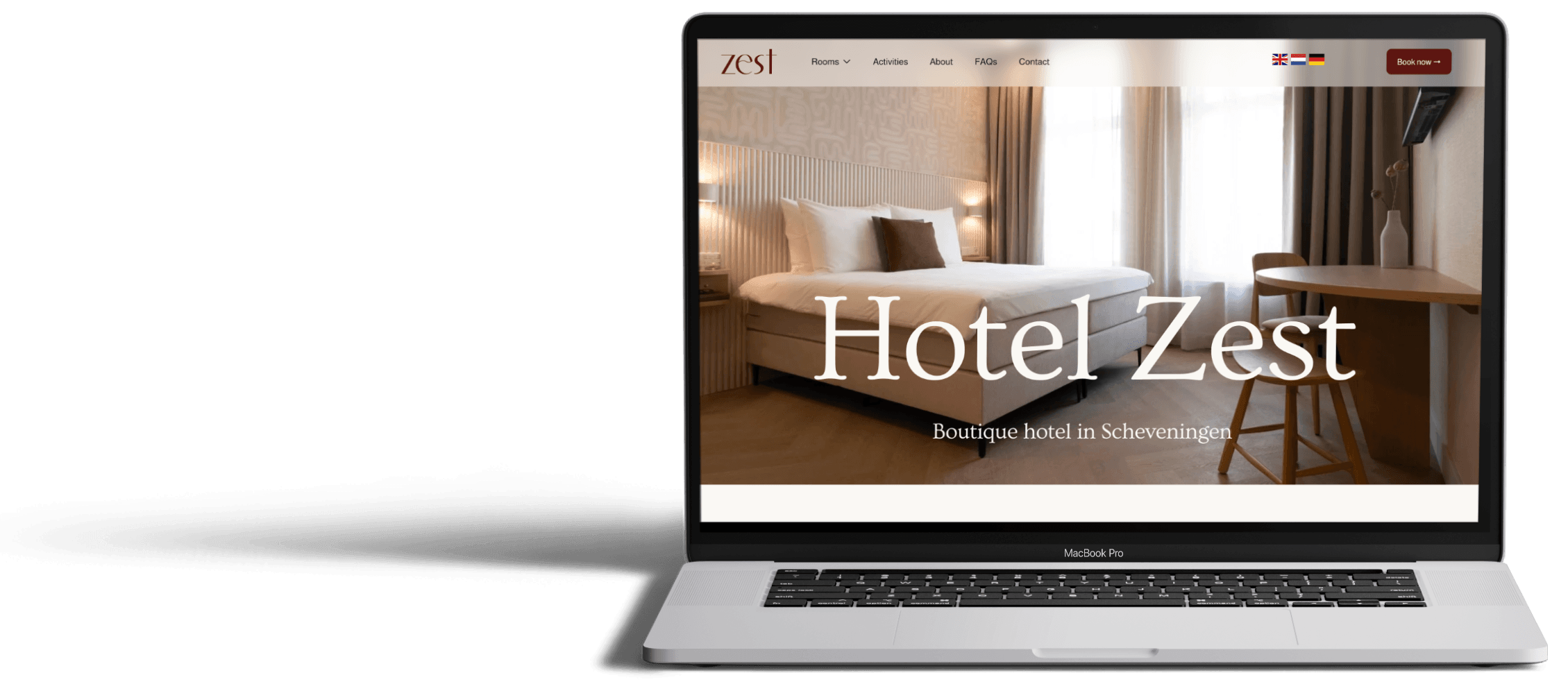 Squarespace webdesigner Nederland - mockup hotel Zest