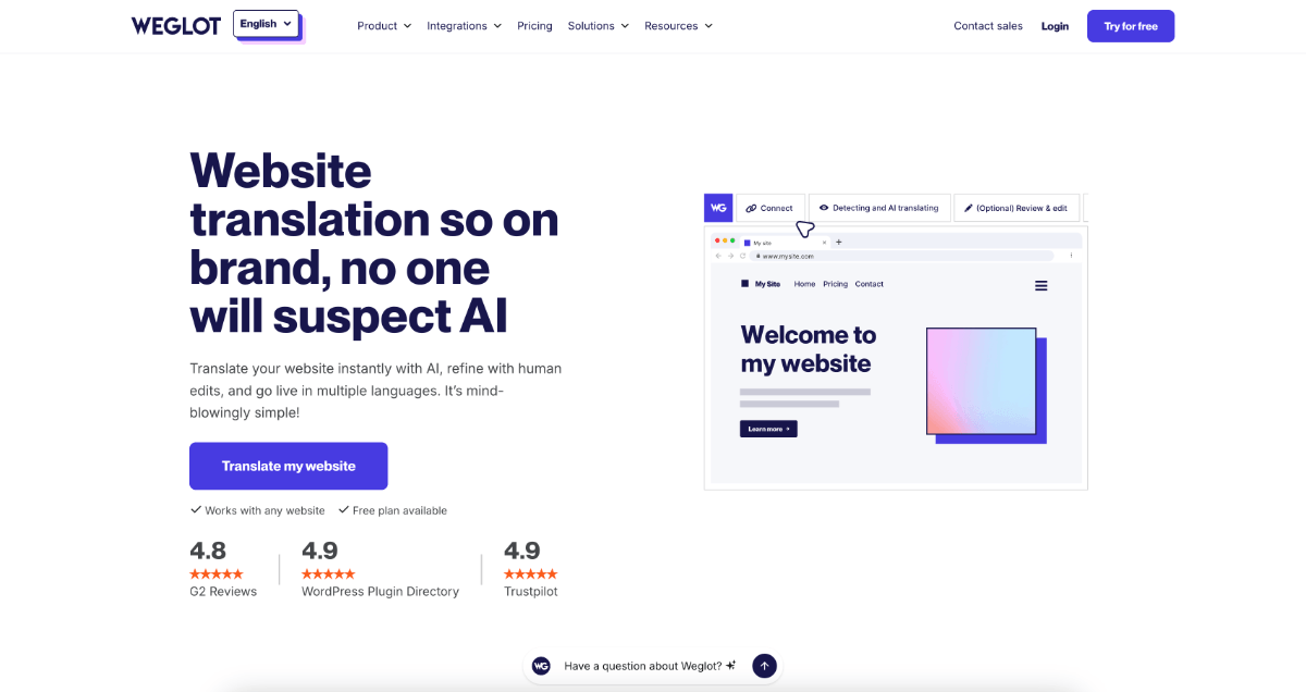 beste Squarespace plugins - Weglot