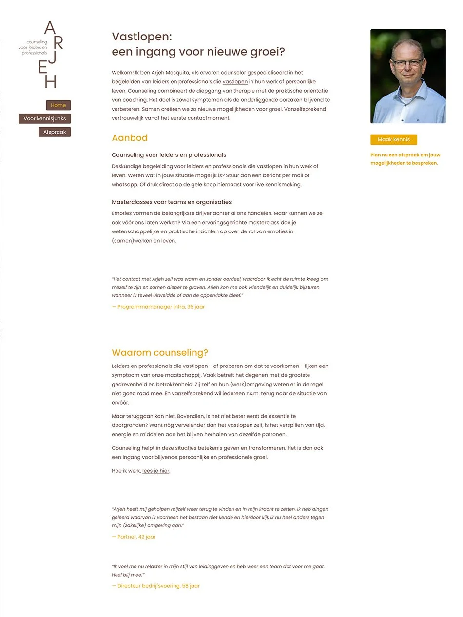 website laten maken met Squarespace - voorbeeld