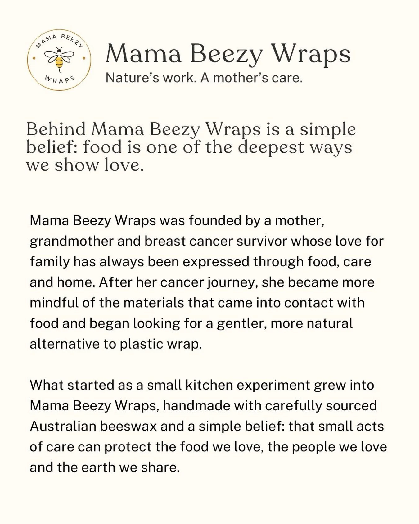 The story behind Mama Beezy Wraps #beeswaxwraps #sustainableliving #plasticfreeliving #seniorempowerment #ecofriendlyliving