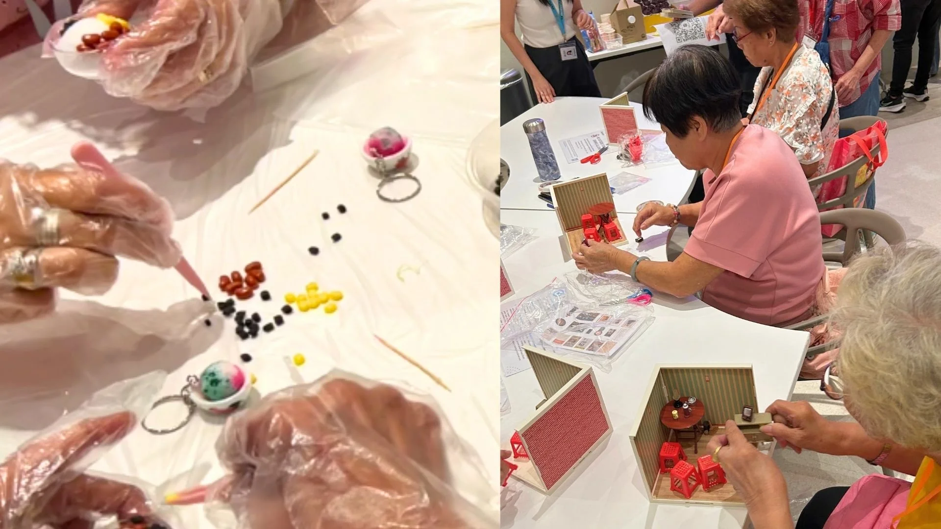 Reminiscence craft for seniors  - making mini ice kacang and kopitiam