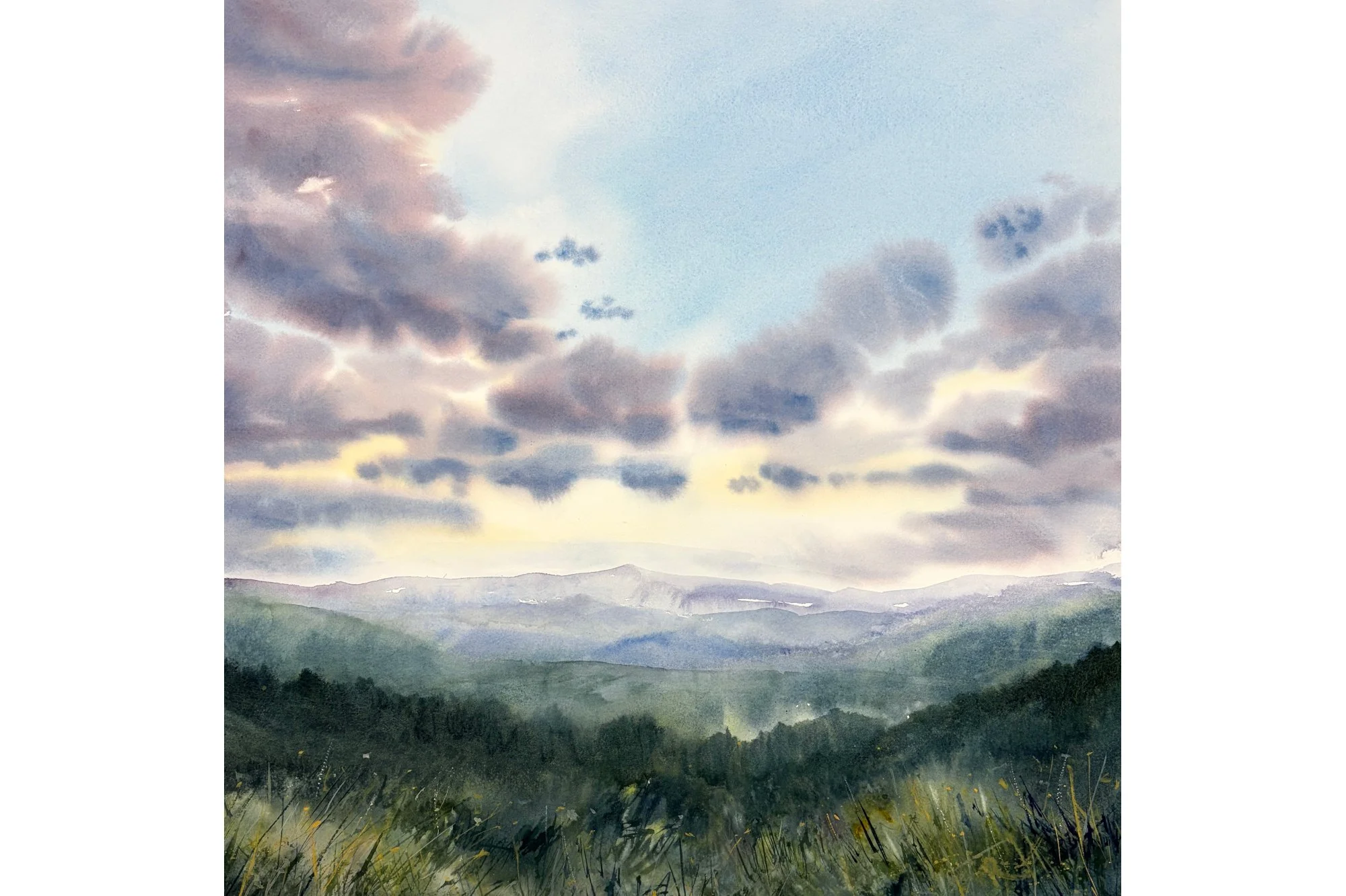 Mountain Skies All Day Long 20 x 20 inches