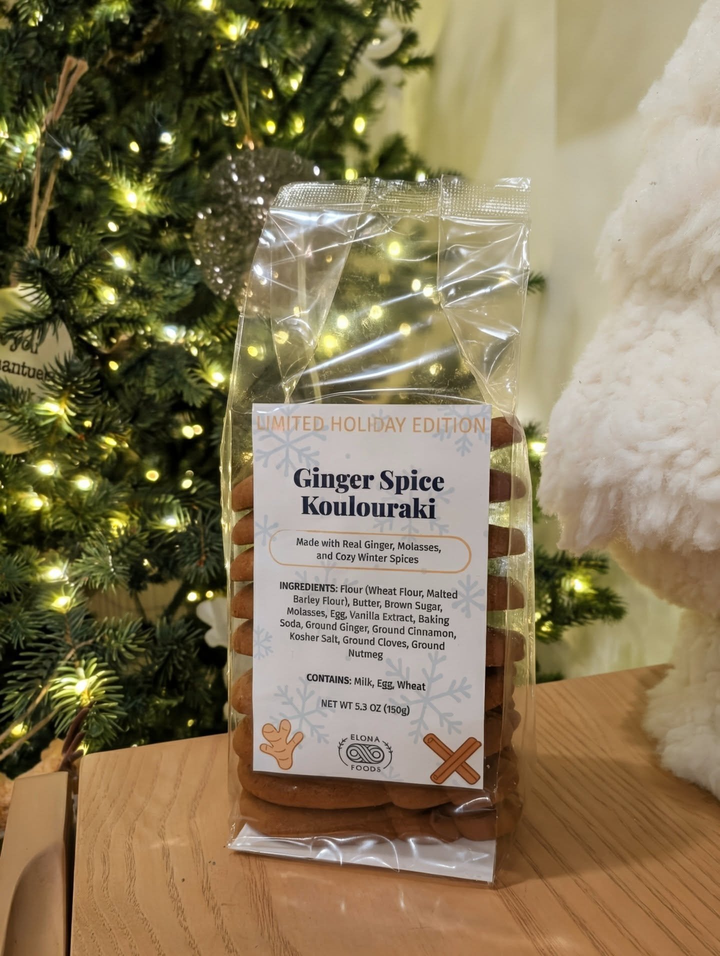 Introducing our Ginger Spice Koulouraki! This limited holiday edition cookie is a fragrant twist on the classic ginger cookie - made Greek.

Real ginger, molasses, and warm spices baked into the perfect crunchy bite. 

Now available on our shop!