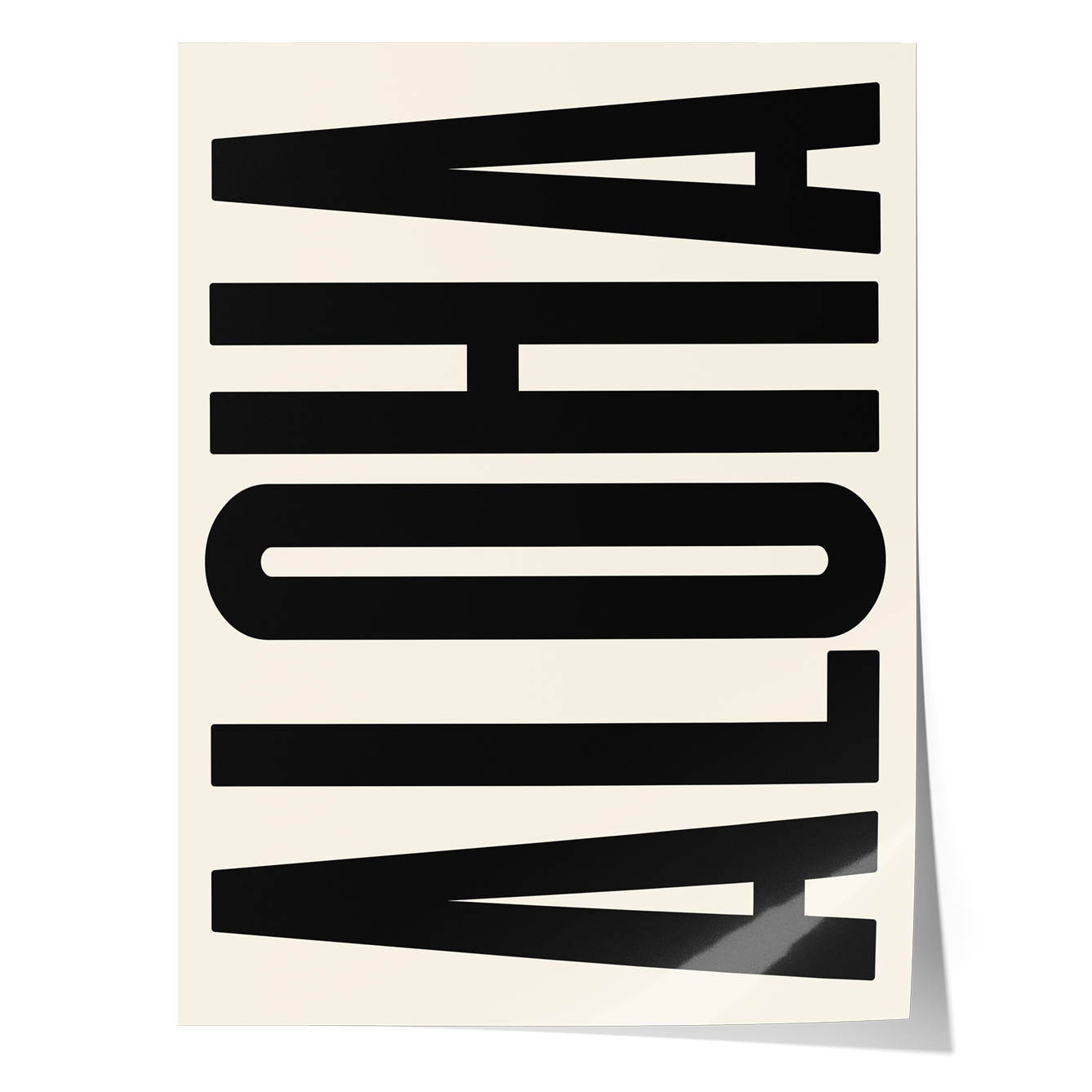 The word Aloha in big black letters