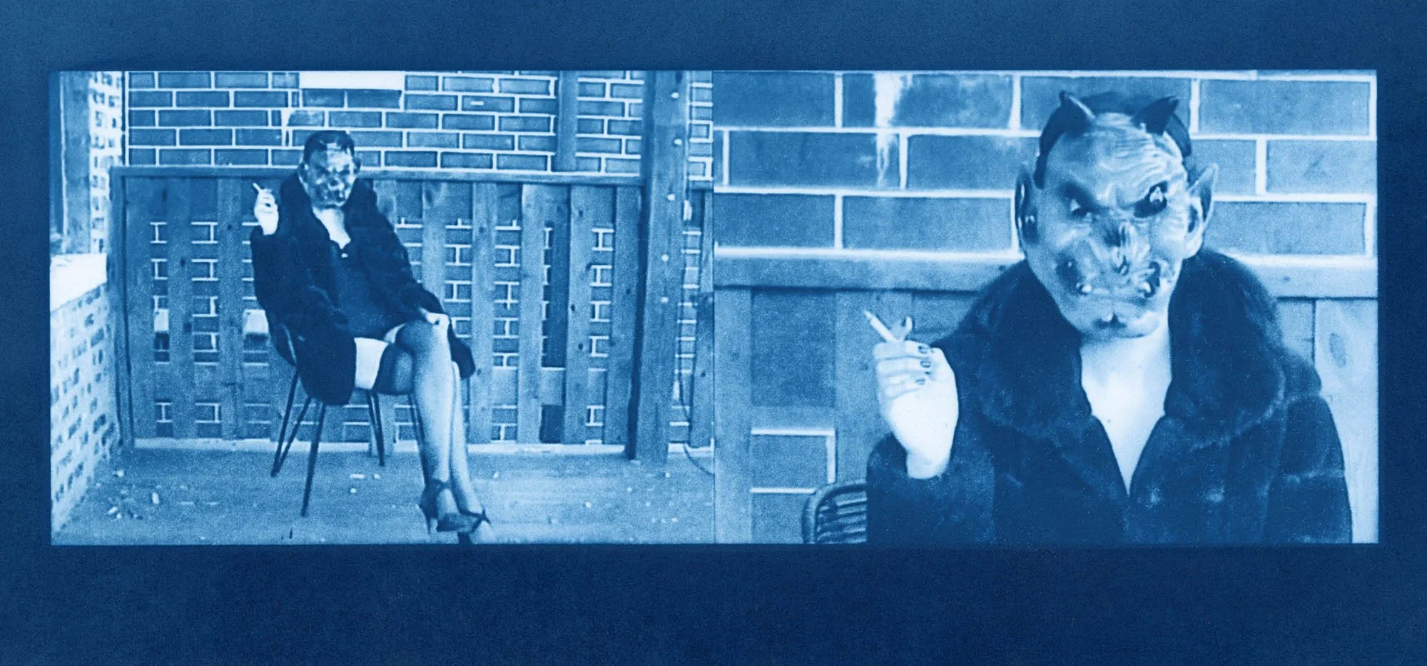 Whores and Virgins, Film Still #3 (2026) - Cyanotype on Hahnemühle Platinum Rag