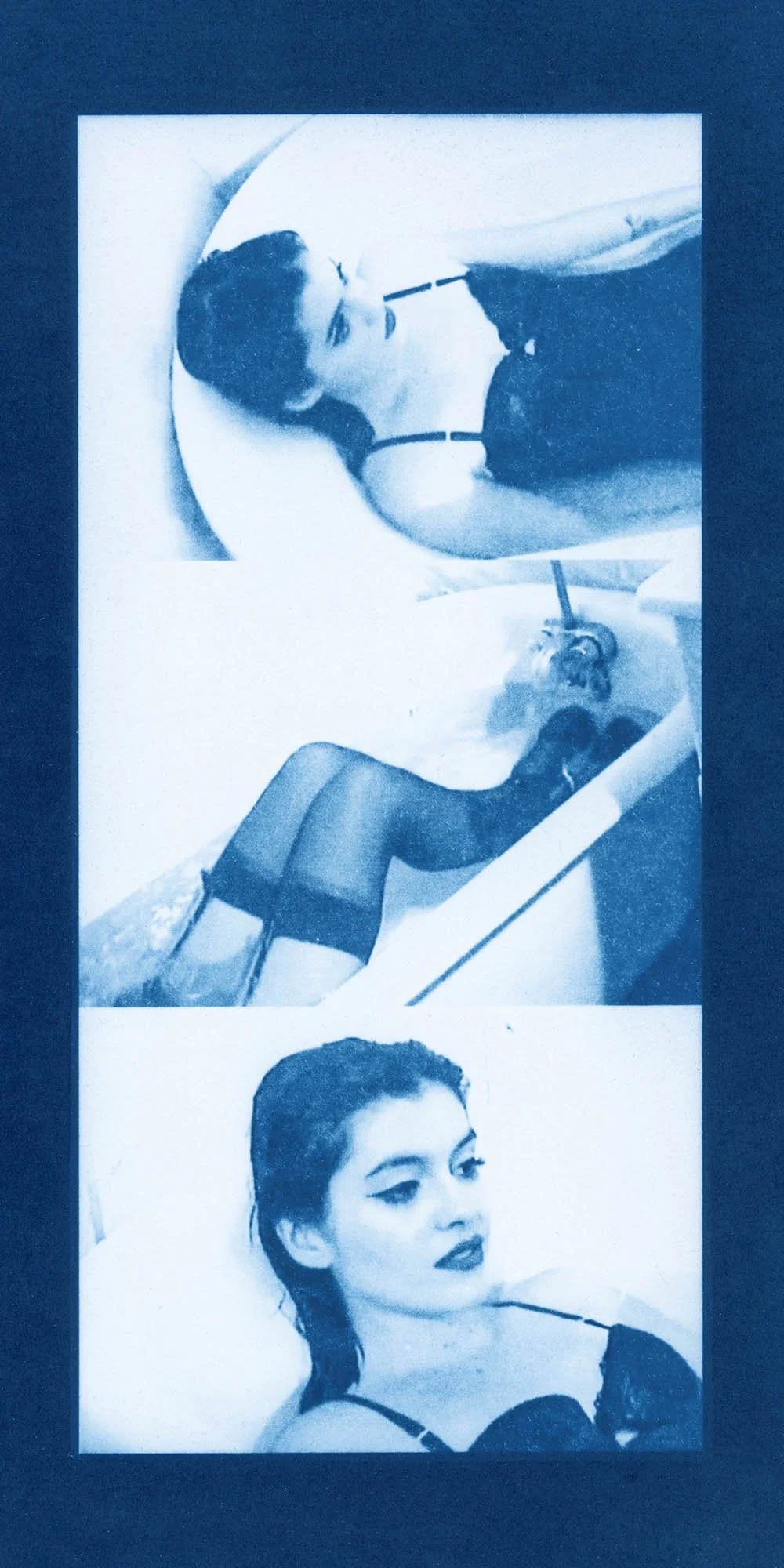Whores and Virgins, Film Still #2 (2026) - Cyanotype on Hahnemühle Platinum Rag