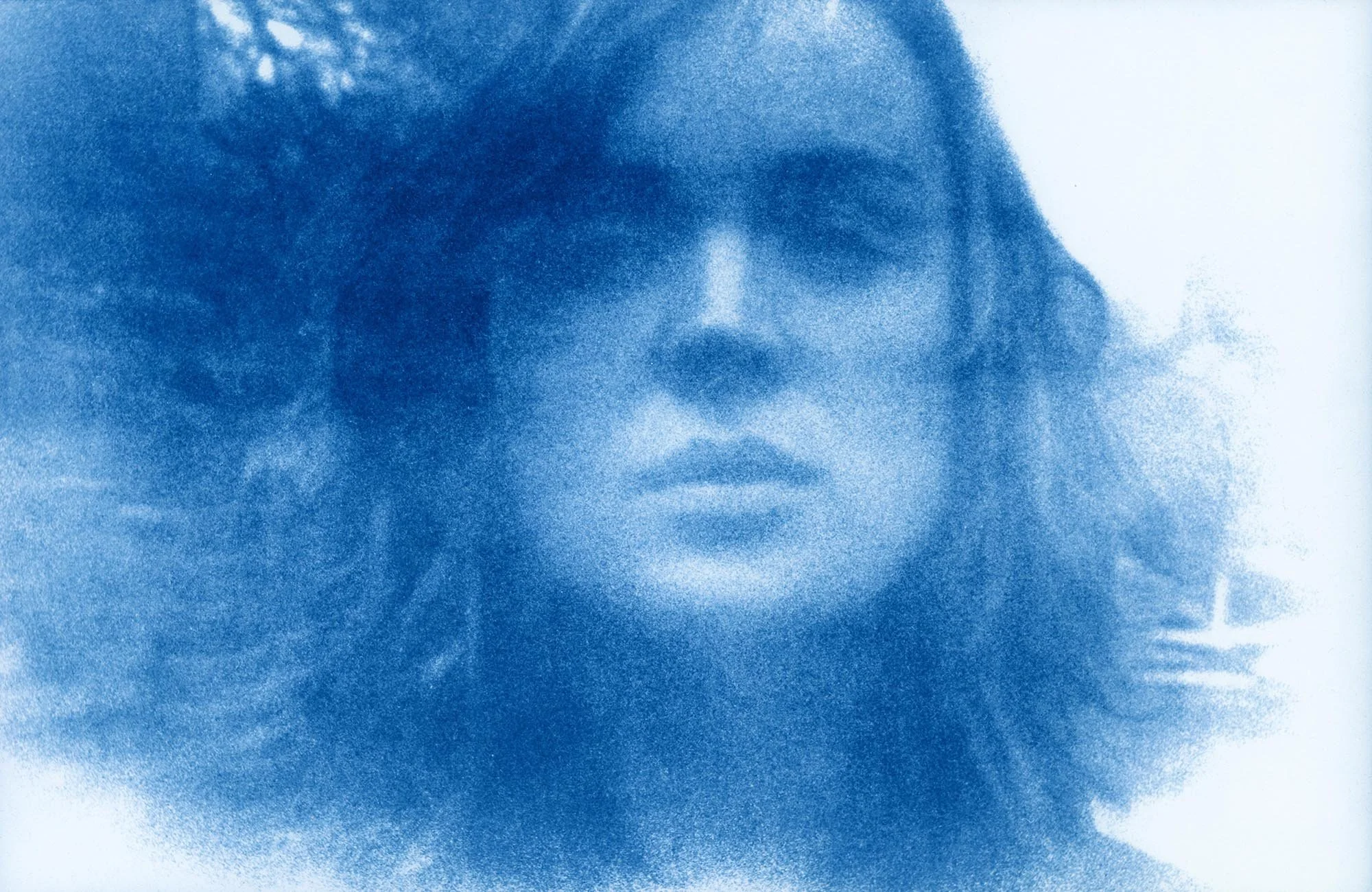 At the Lily Pools, Portrait #1 (2026) - Cyanotype on Hahnemühle Platinum Rag