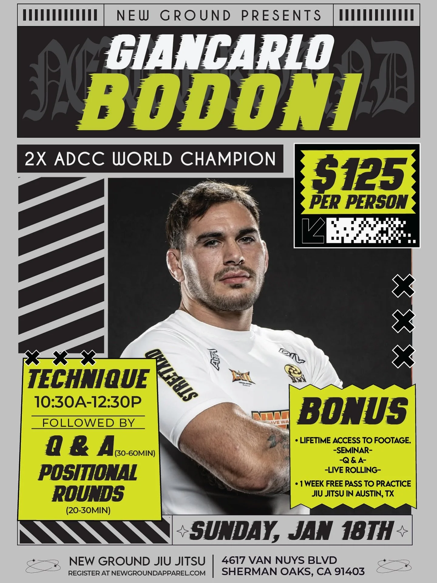 IT&rsquo;S OFFICIAL! | Our next seminar will be with 2x ADCC Champion, Giancarlo Bodoni. This is a very exciting event for us and Giancarlo will be providing an incredible experience and immense value to those who attend. He has gone above and beyond