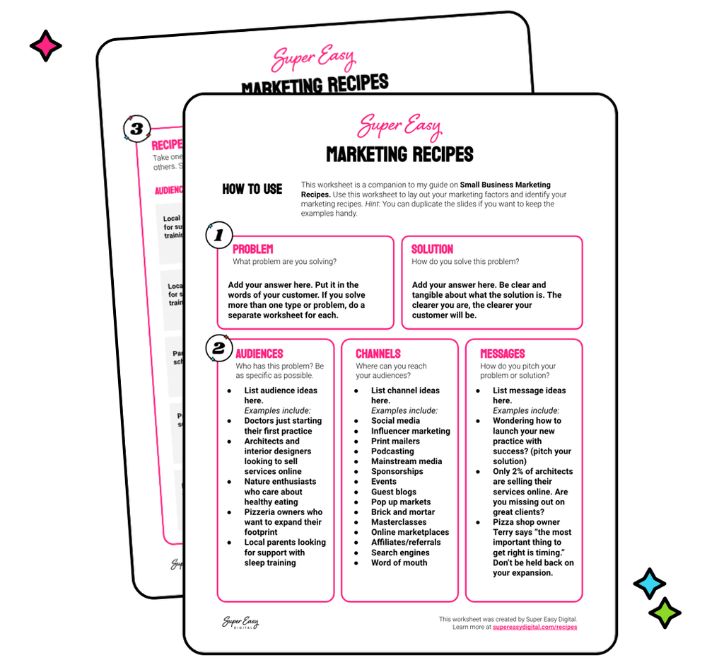 Marketing Recipes — Super Easy Digital