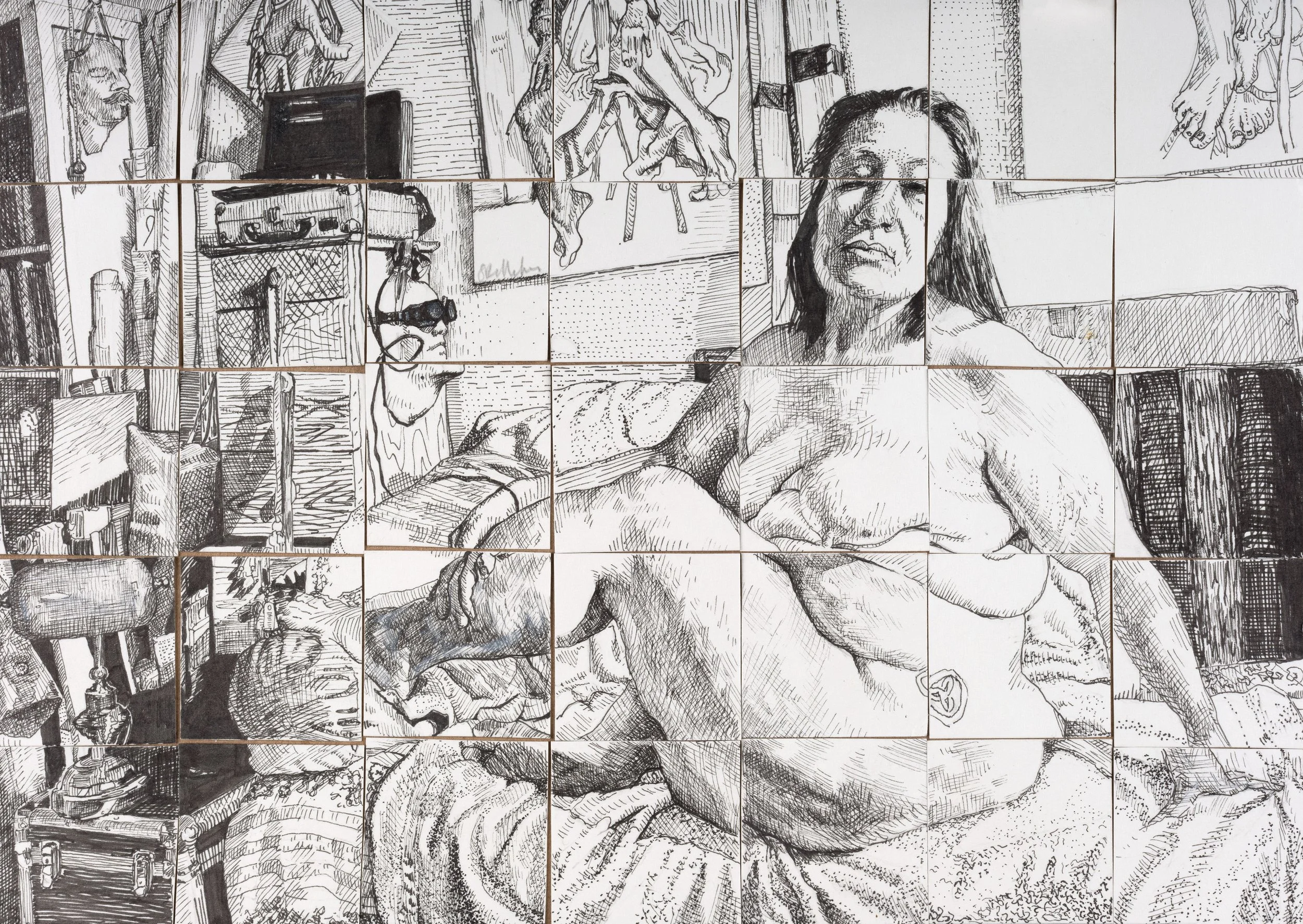 "Passion is alignment plus knowledge"
ink on paper tiles, 2025,
20 x 28 cm