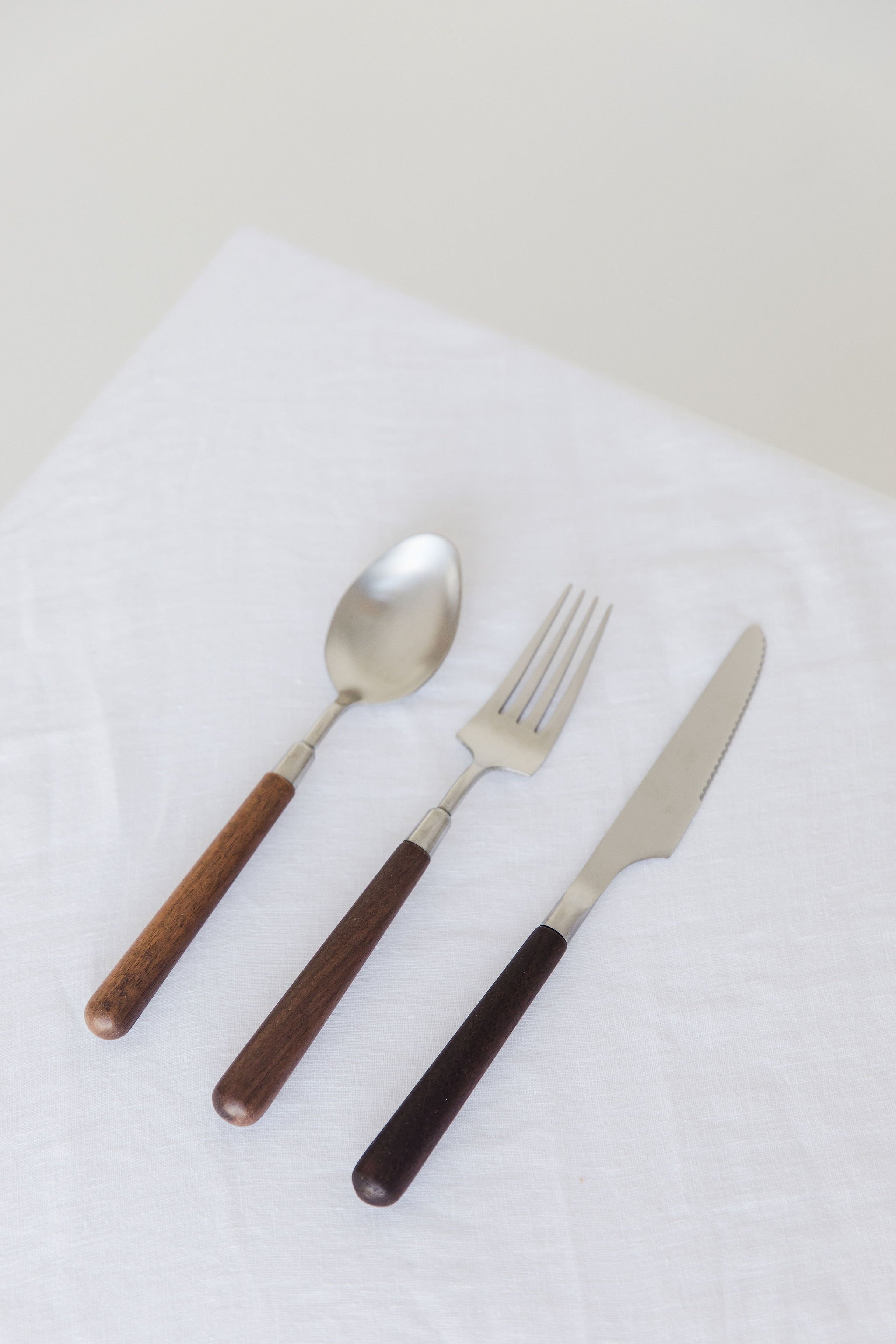 Walnut Cutlery - hire dinnerware