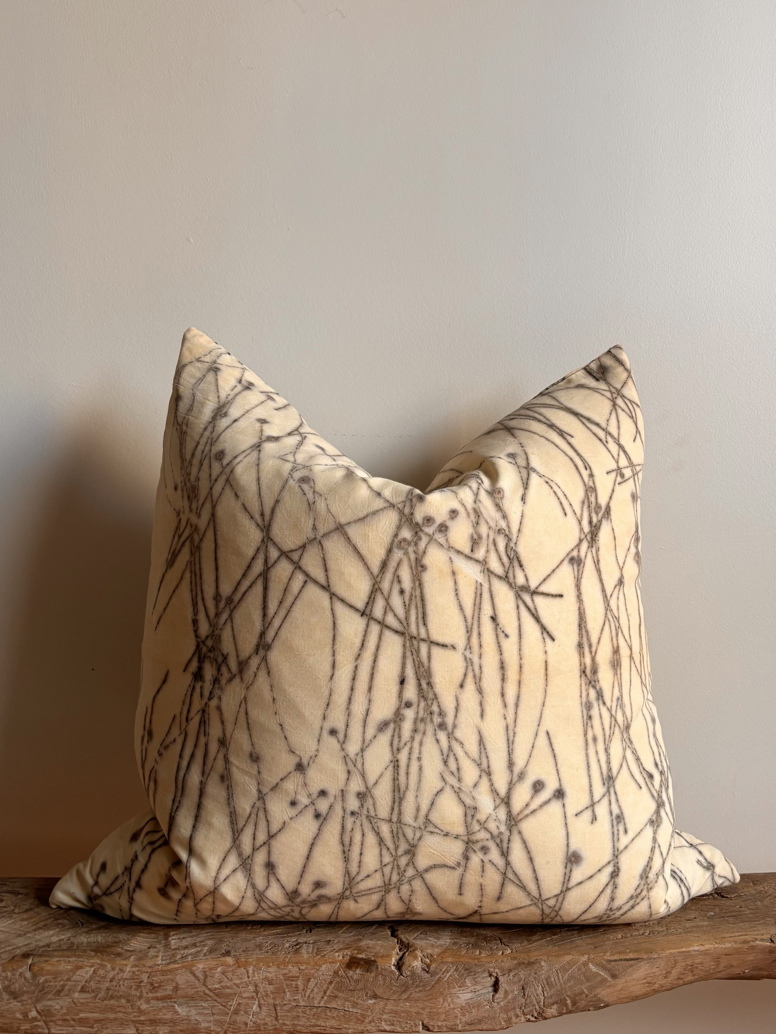 Custom BNM Pillow, made with handmade Thai textiles - 2 available - 22 x 22