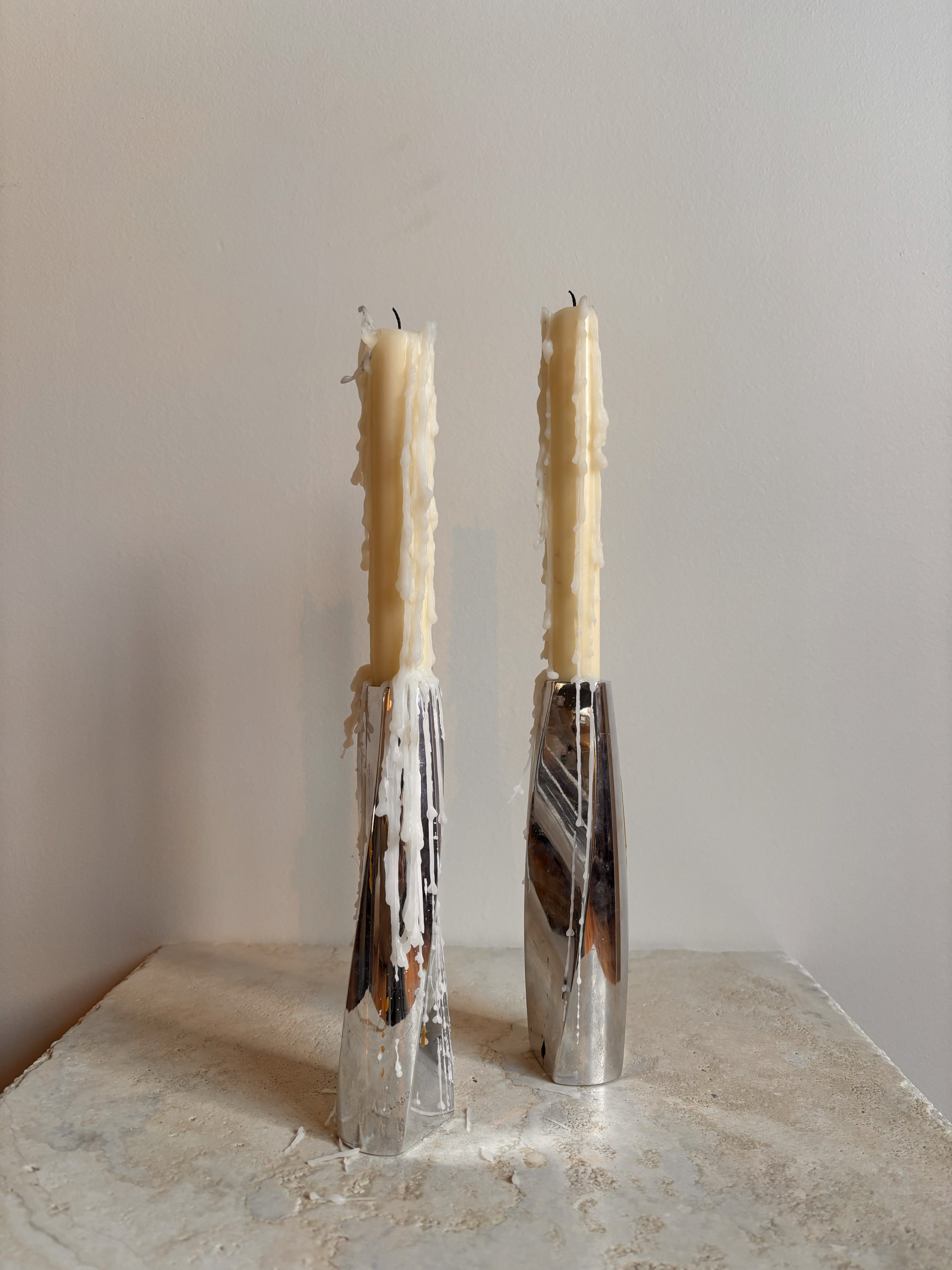 Vintage Chrome Candlesticks